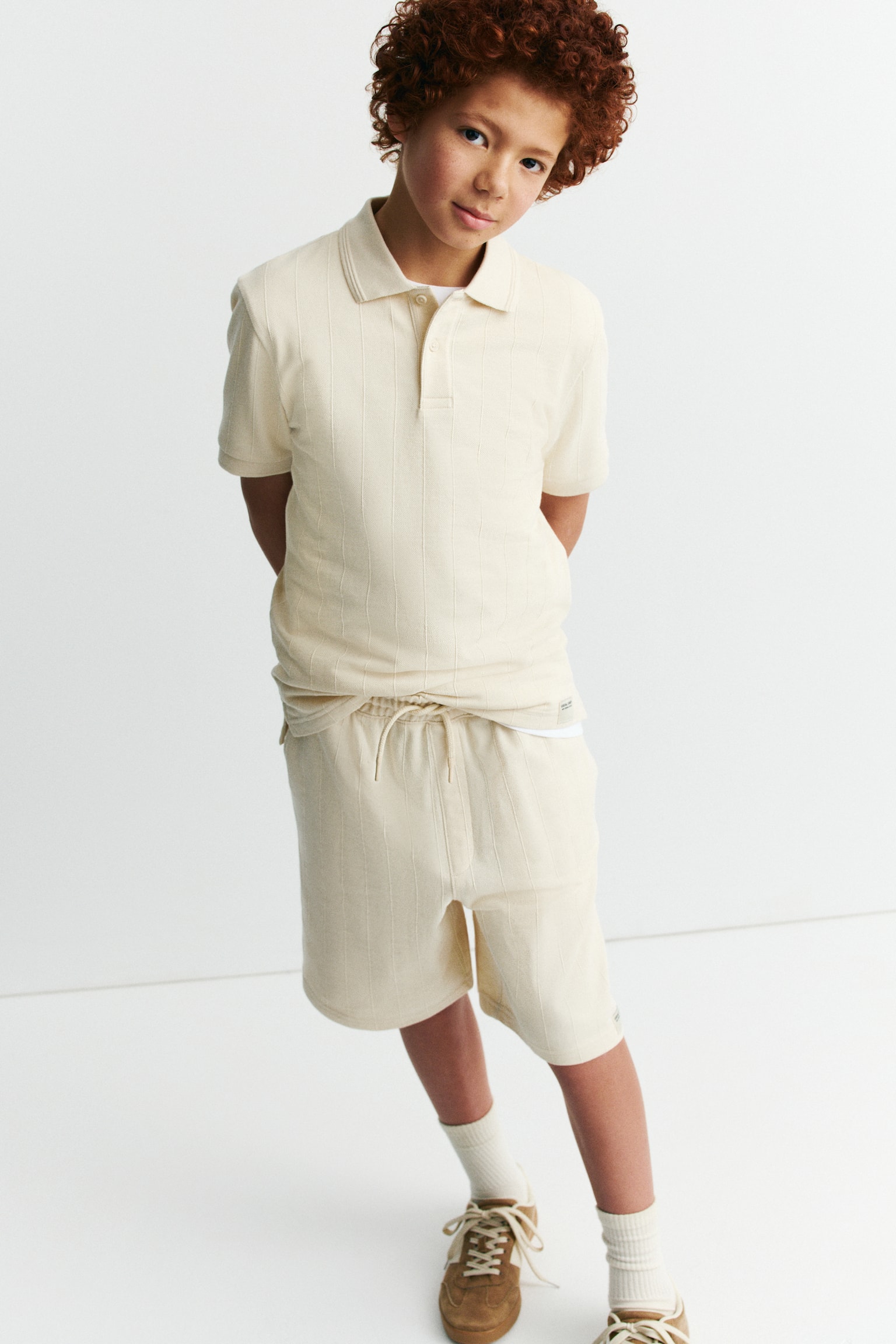 Ensemble 2 pièces en piqué - Beige clair - 4