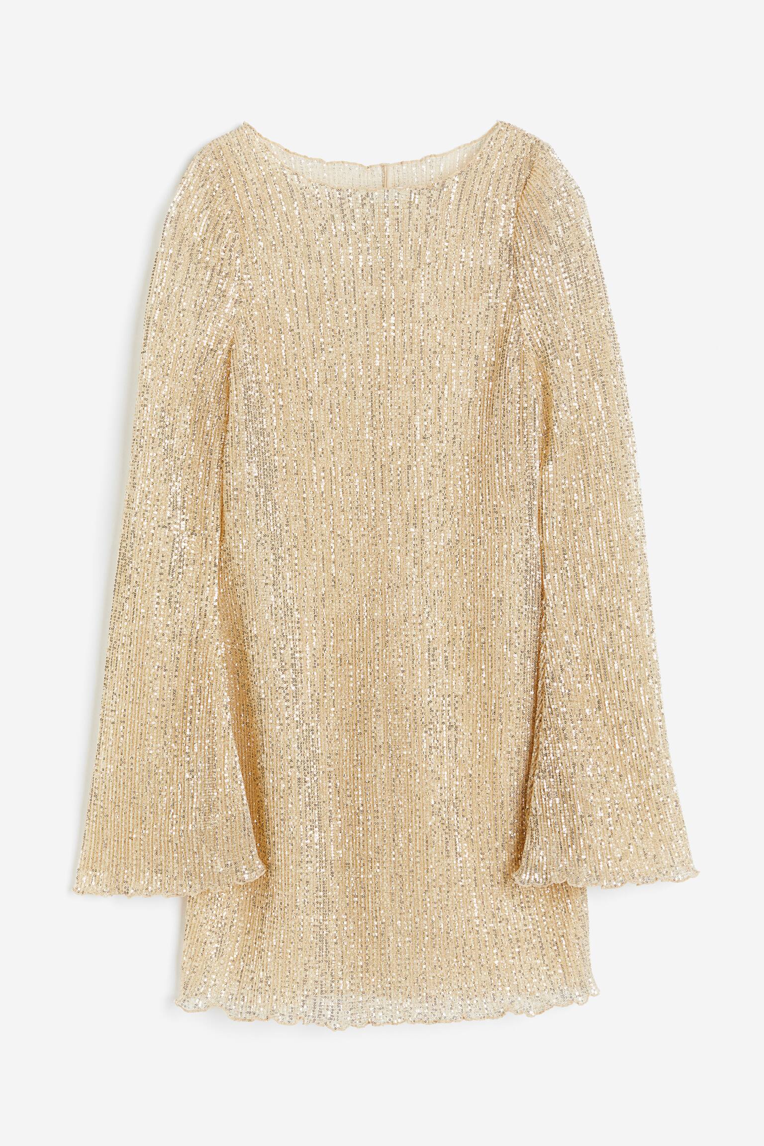 Sequined dress - Beige/Gold-coloured - 1