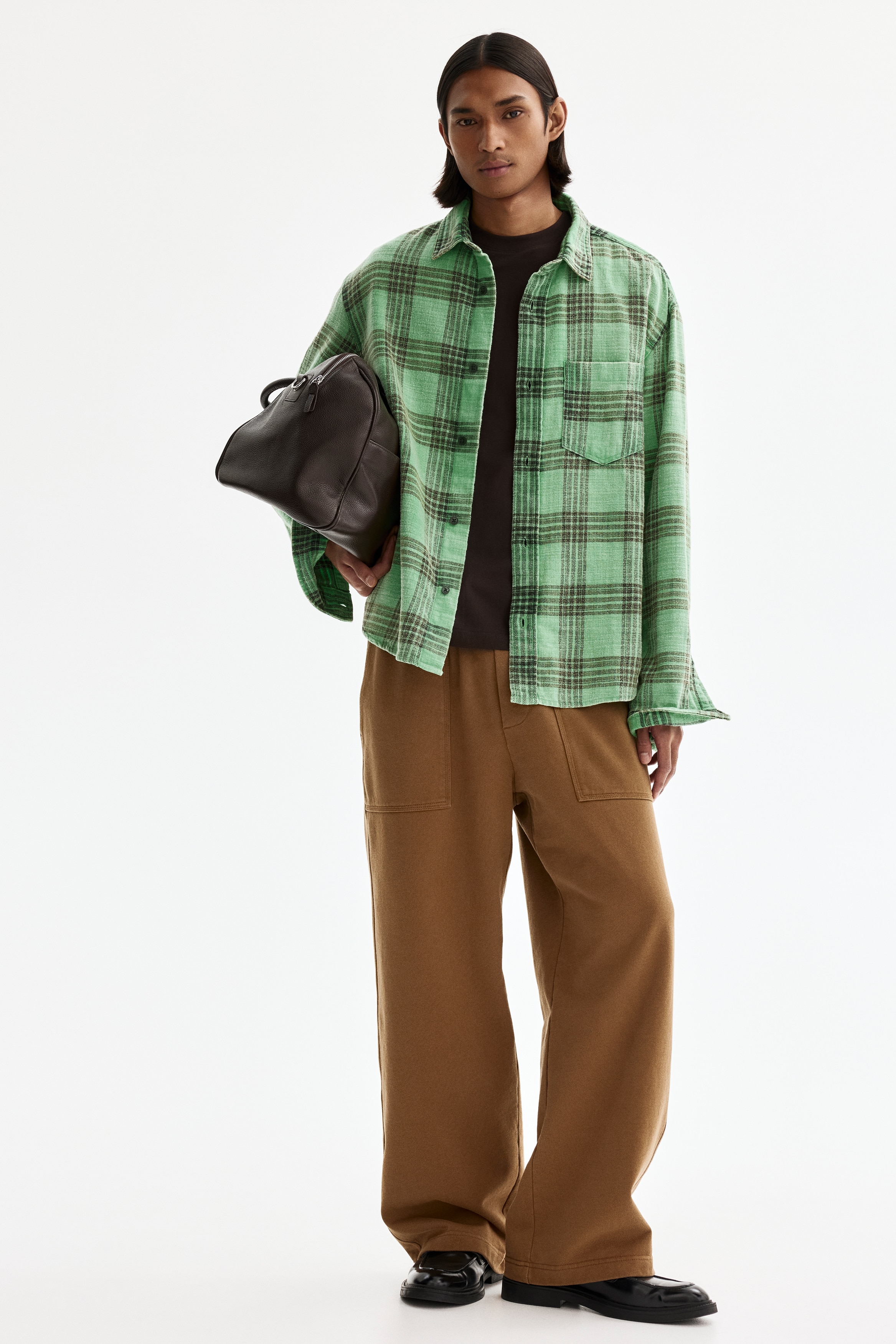 Cămașă de bumbac Relaxed Fit - Verde/carouri/Roșu/carouri/Albastru/carouri