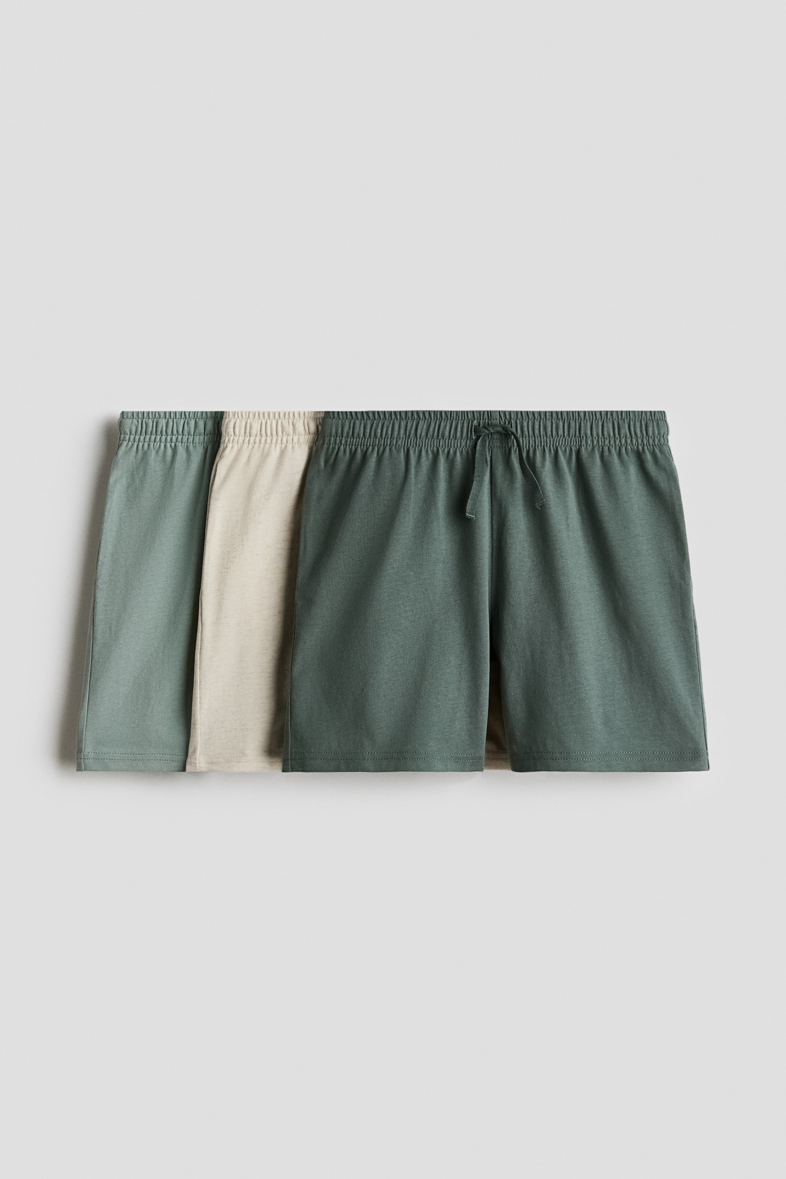 3-pack cotton shorts - Dark green/Dark turquoise/Khaki green/Navy blue