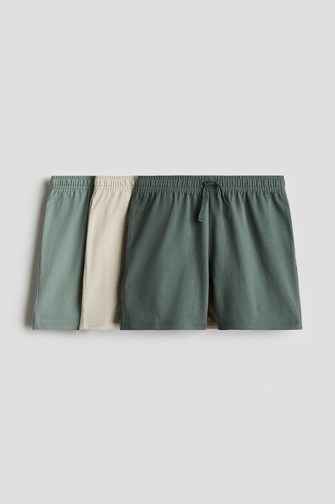 3-Pack Cotton Shorts - Dark green/dark turquoise/Khaki green/navy blue - 1