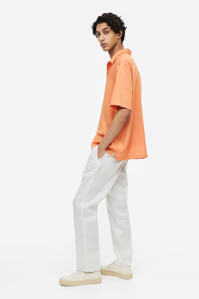 Regular Fit Short-sleeved lyocell shirt - Apricot/Black/Light greige/Khaki green/dc/dc - 4