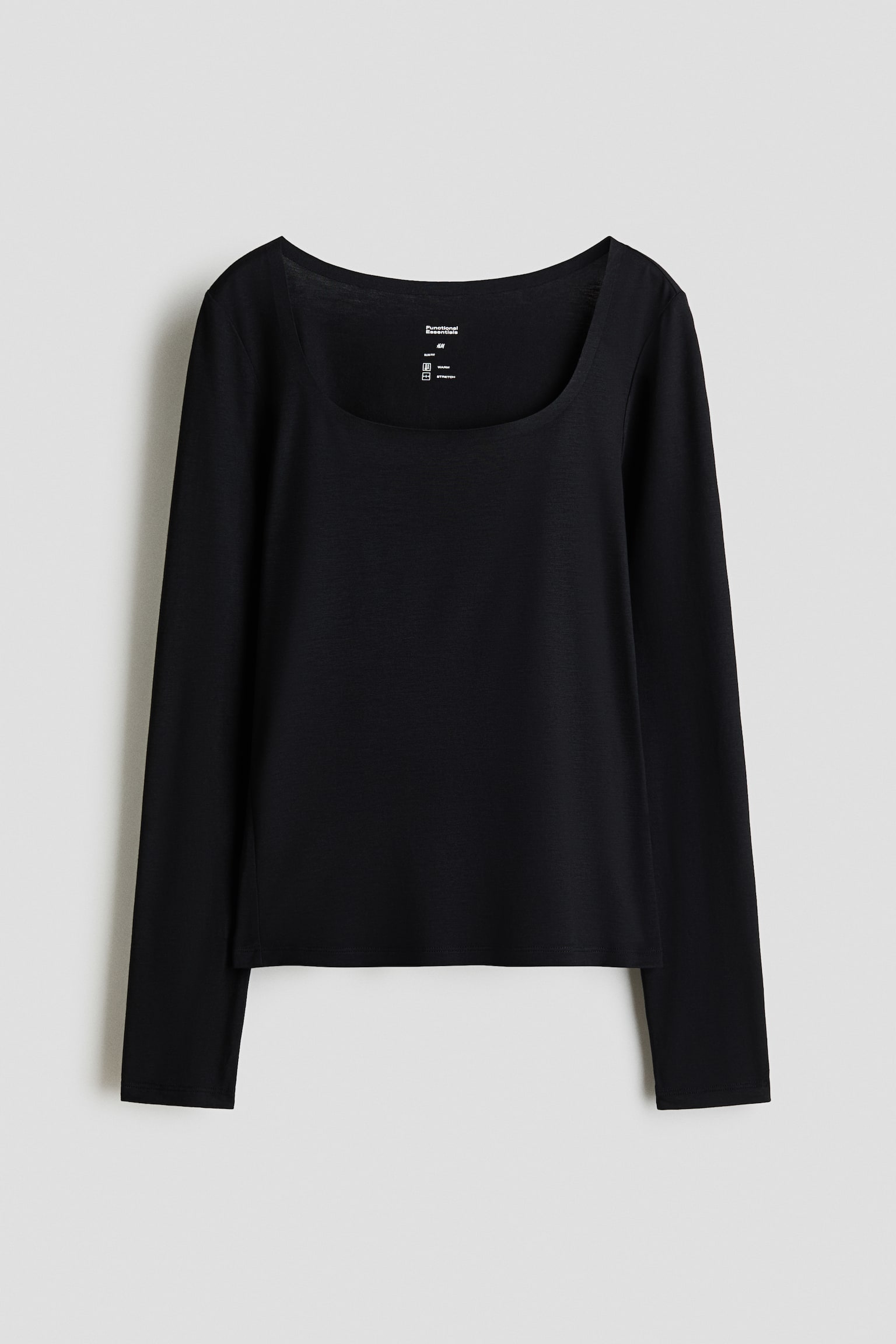 Top de manga larga Warming Slim Fit - Negro/Beige/Blanco/Café oscuro