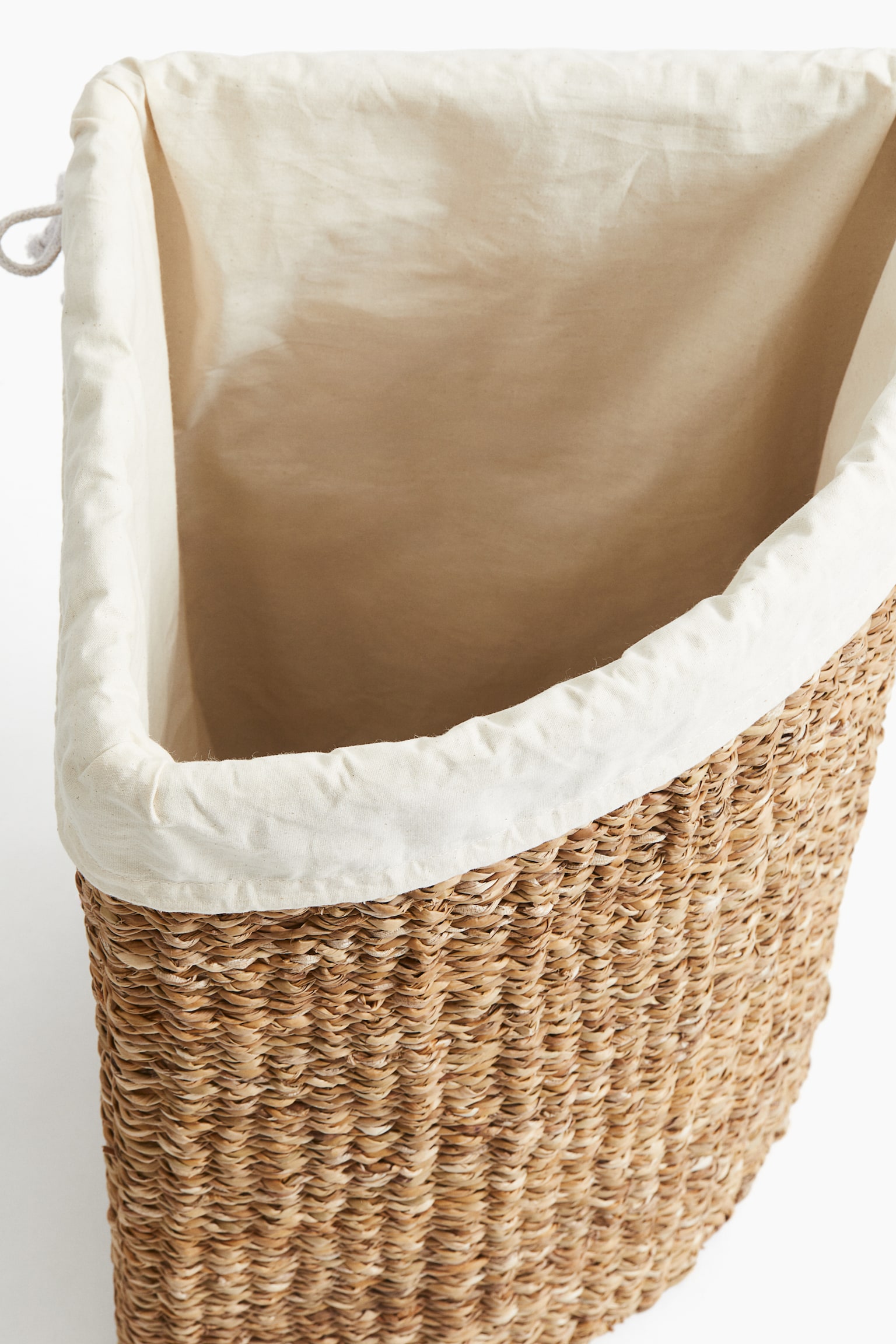 Seagrass laundry basket - Beige/White - 2