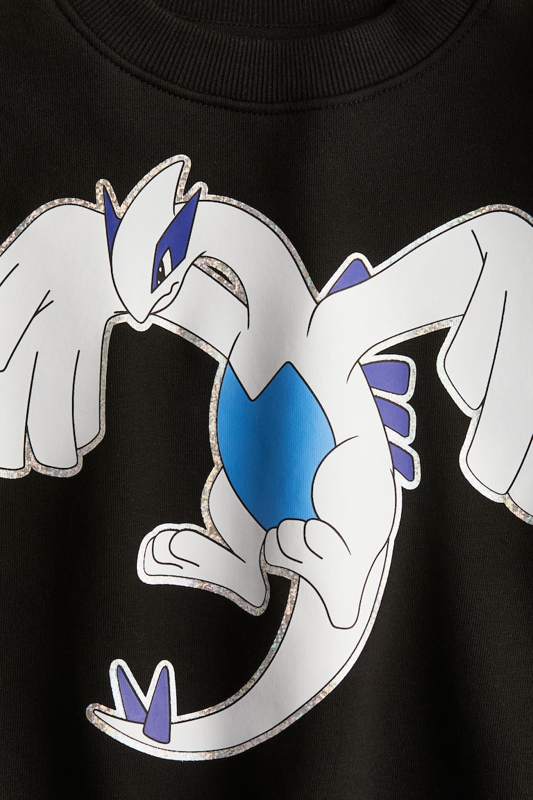 Motif-detail sweatshirt Black/Pokémon Kids H&M