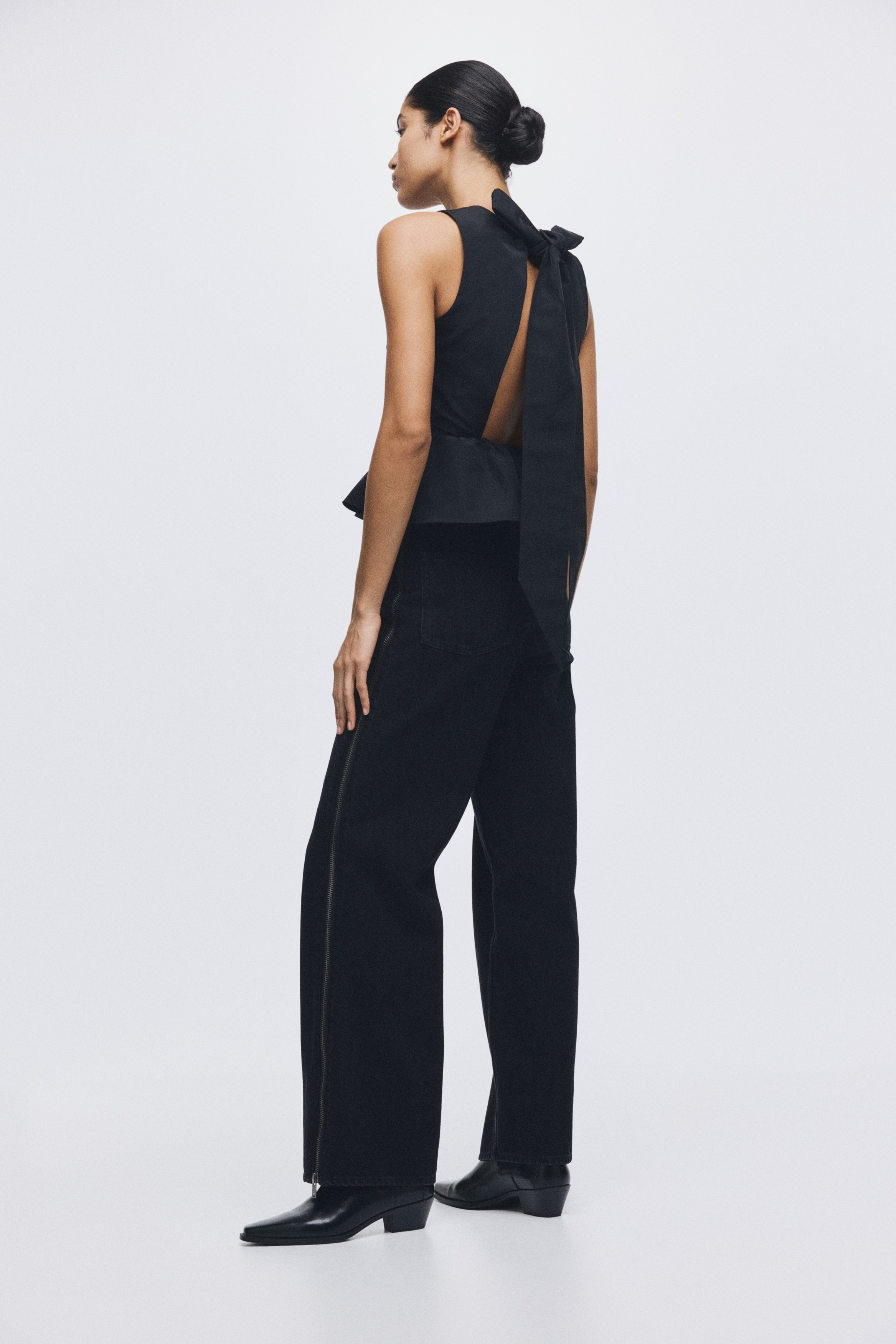 Tie-detail peplum top