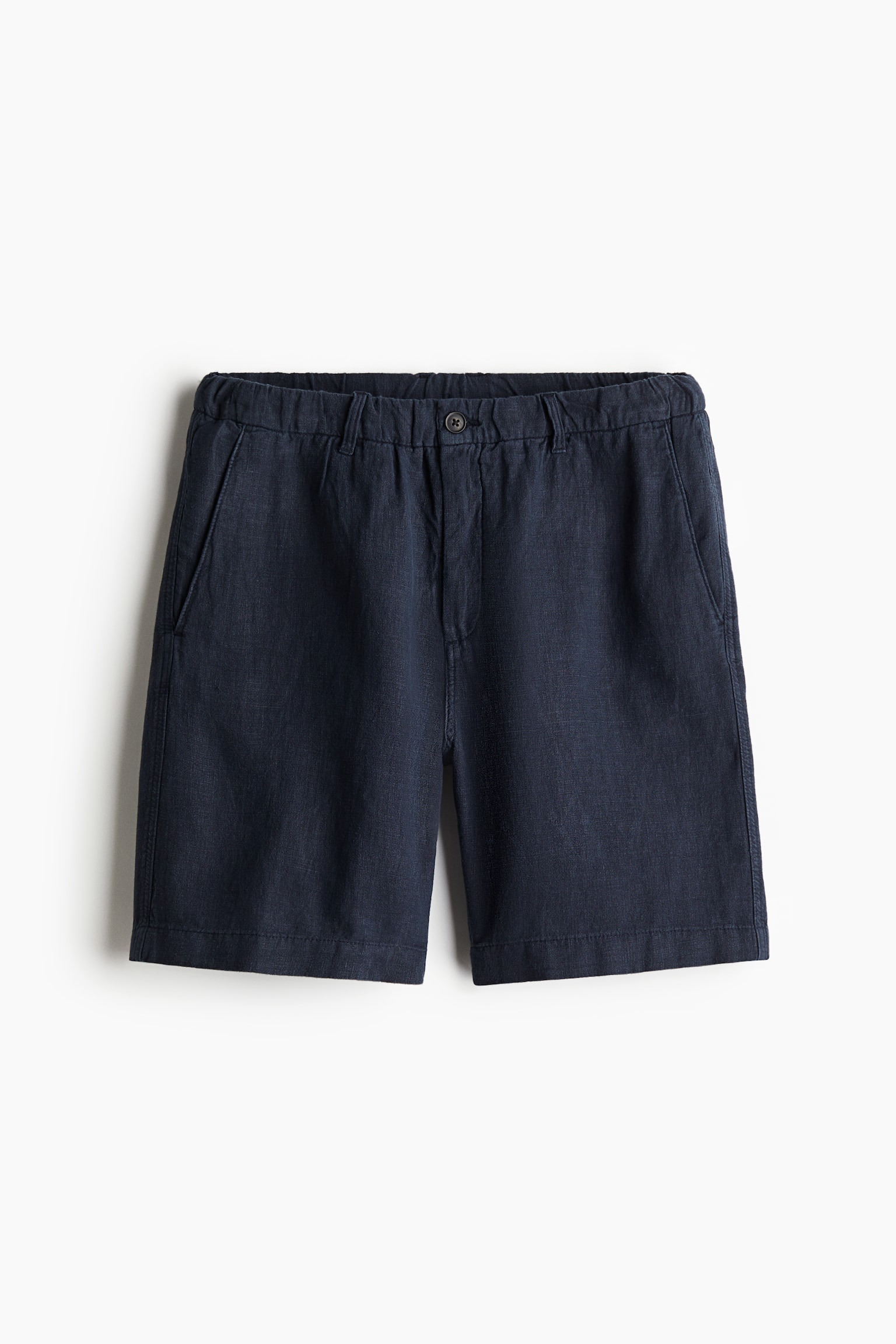 Regular Fit Linen shorts - Navy blue/Black/White - 2