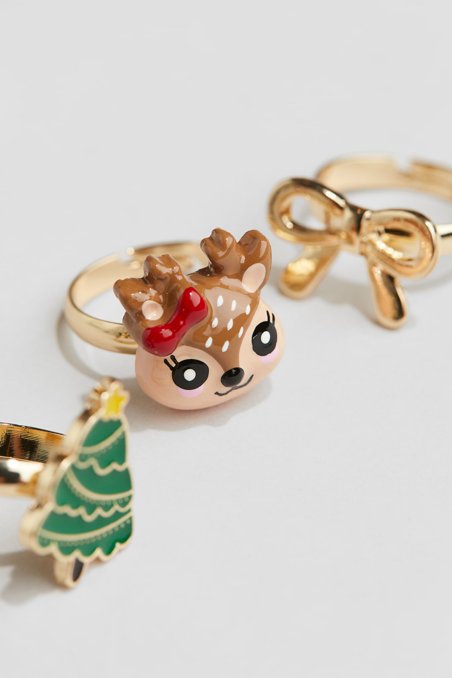 3-pack Rings - Gold colour/Reindeer - 2