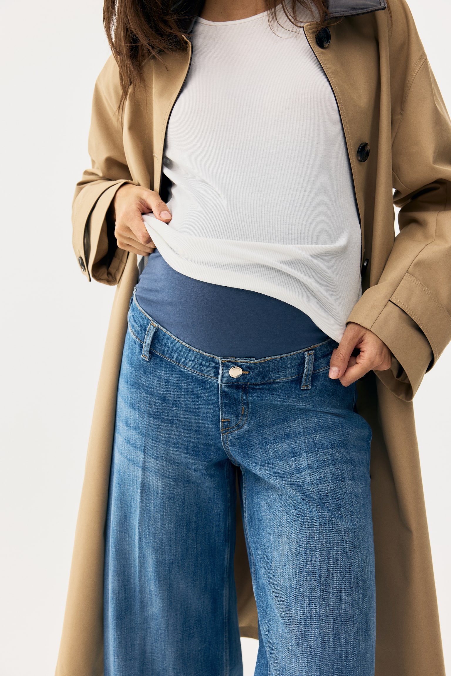 MAMA Wide Leg Jeans - כחול ג'ינס/כחול ג'ינס כהה - 4