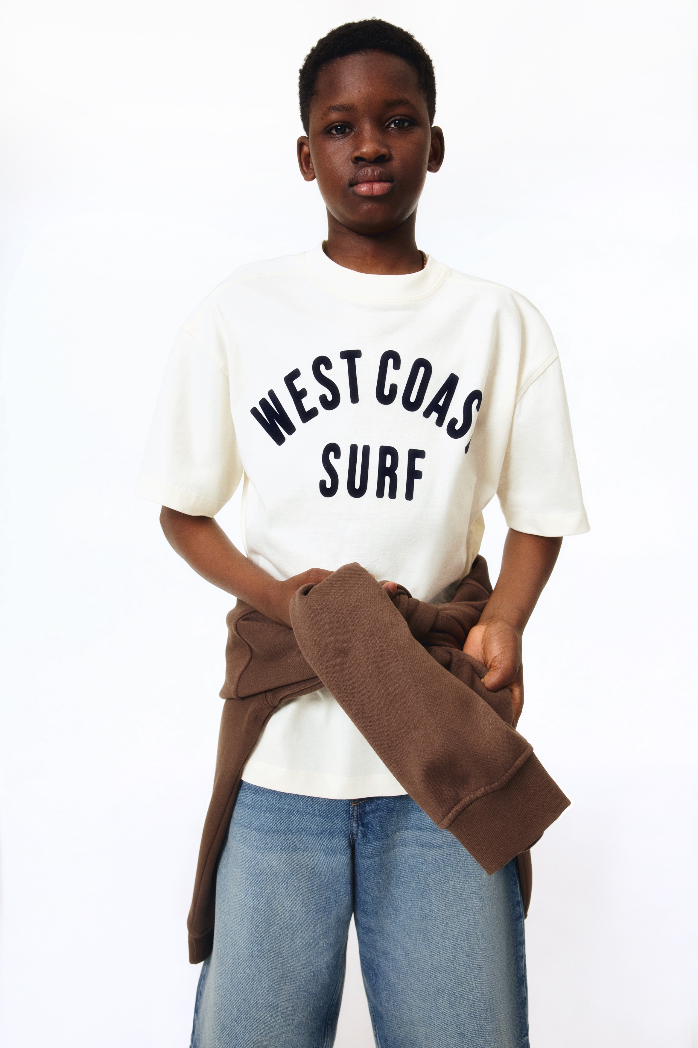 T-Shirt with Printed Motif - Cream/West Coast Surf/Light blue/St. Tropez/Red/fries
