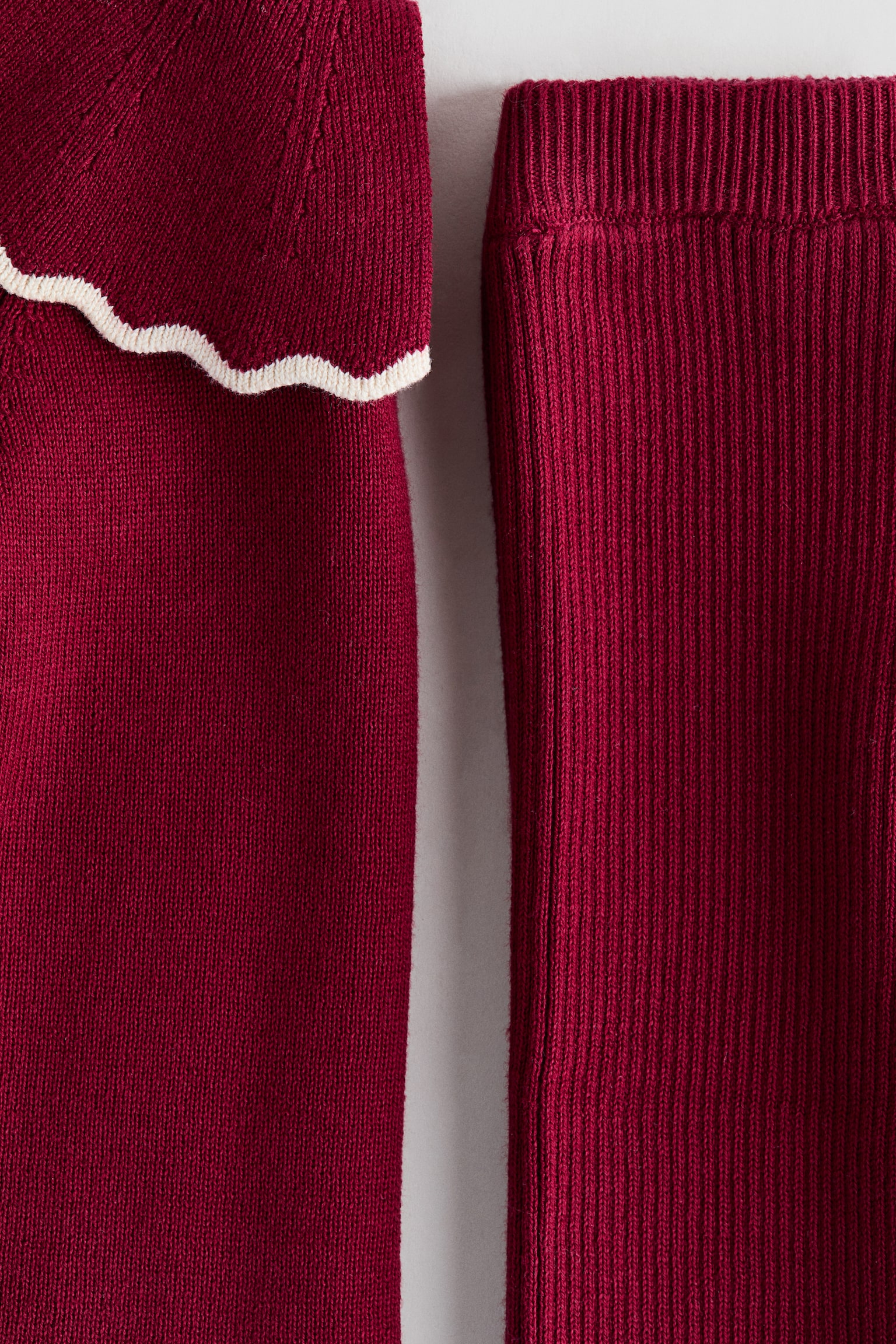 Детские комплекты H&M 2-Piece Cotton-Knit Set, цвет: Тёмный красный — фото 8