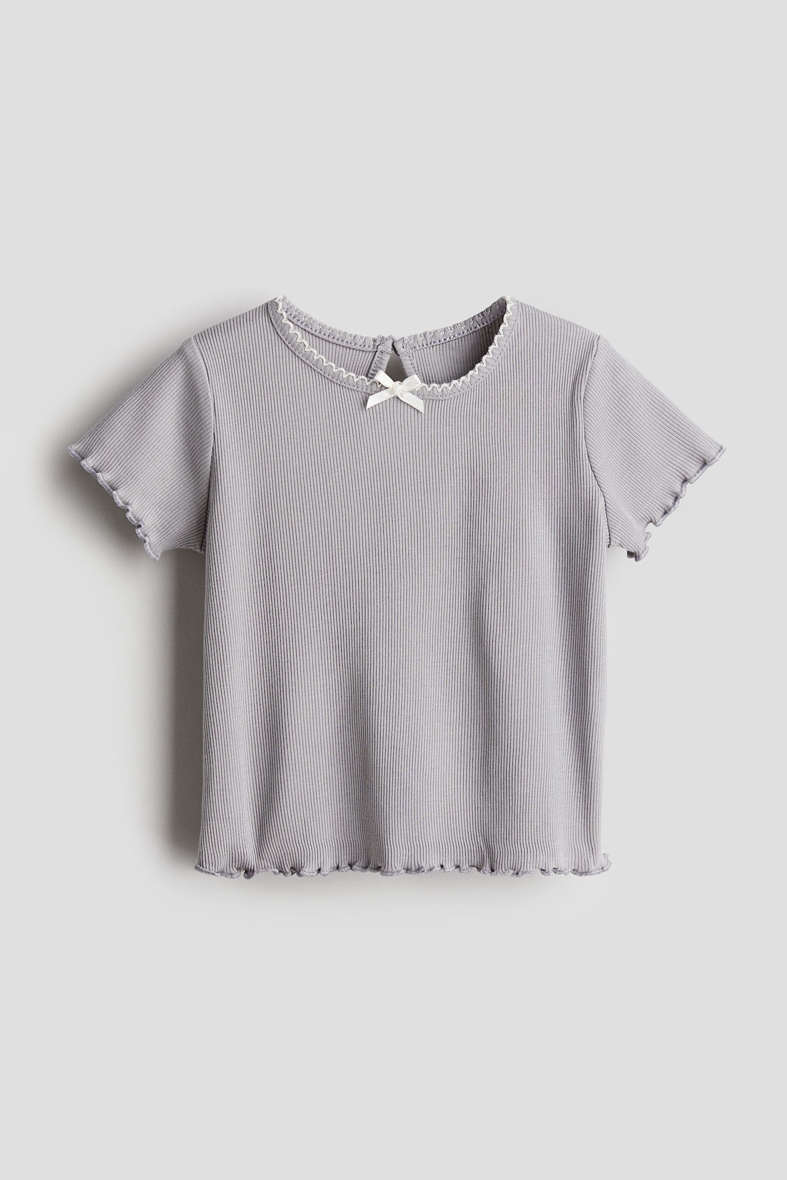 Ribbed jersey top - Light grey/Pink/Light pink/Black/Cream - 1