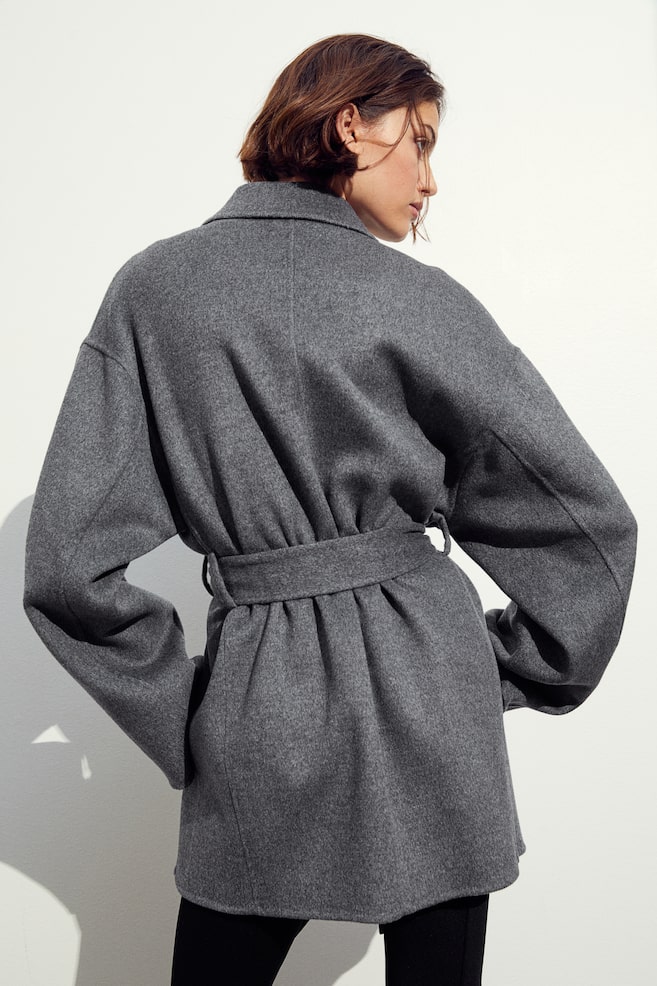 Wool-blend coat - Dark grey/Light beige - 4
