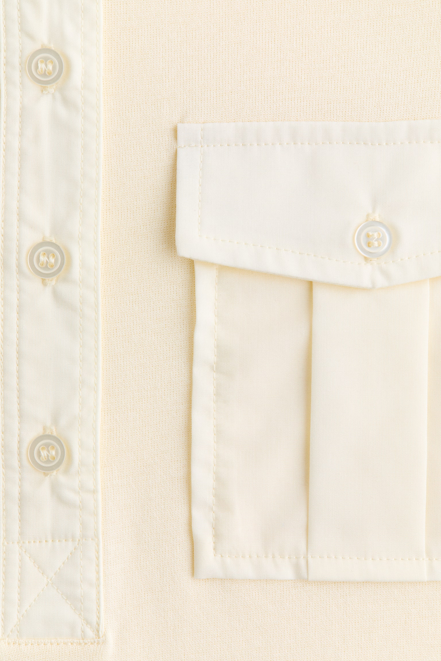 Pima cotton Henley top - Pale yellow - 4