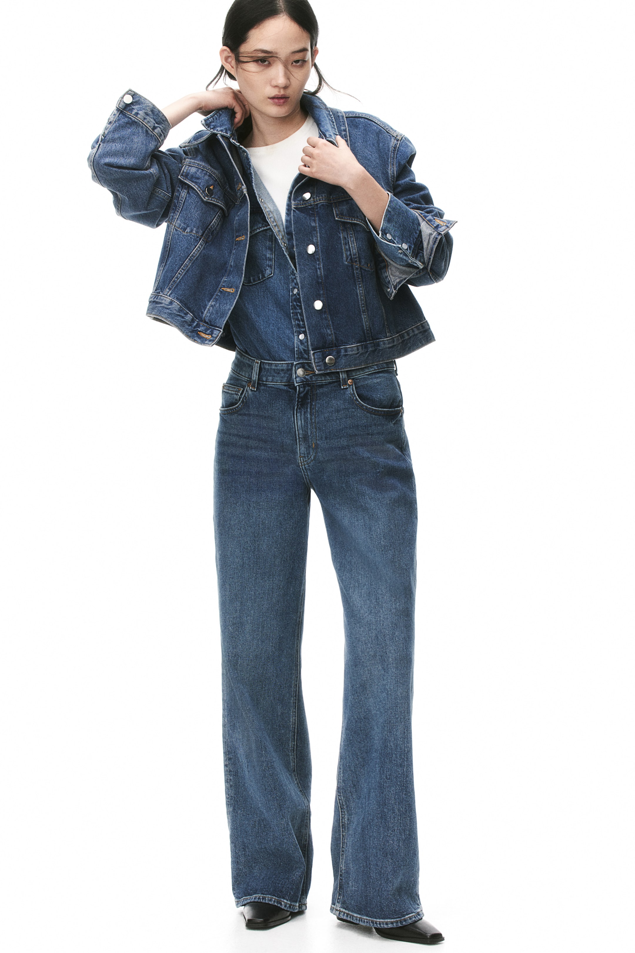 Wide High Jeans - Denim blue - Ladies | H&M GB 1