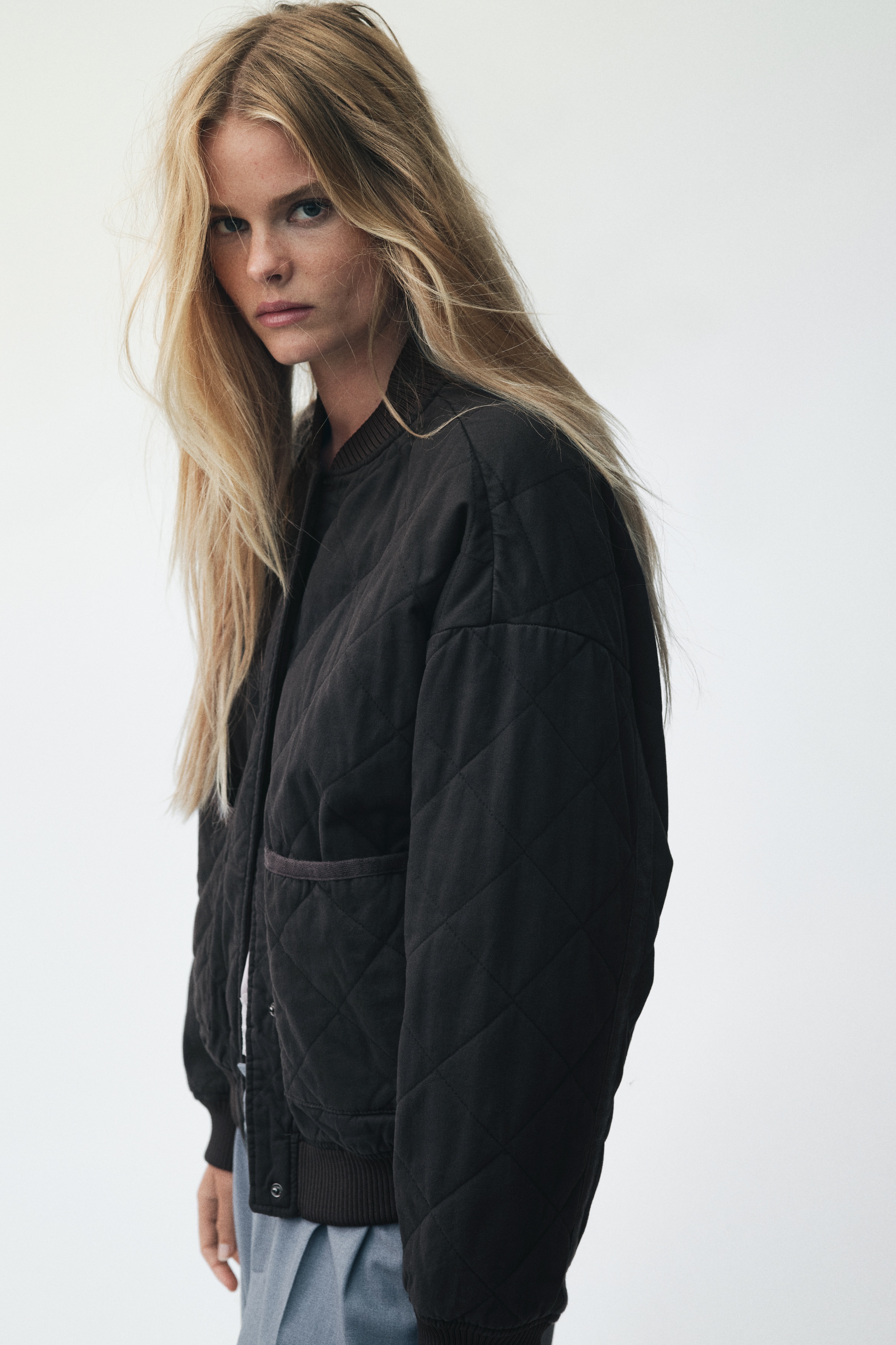 Quilted bomber jacket