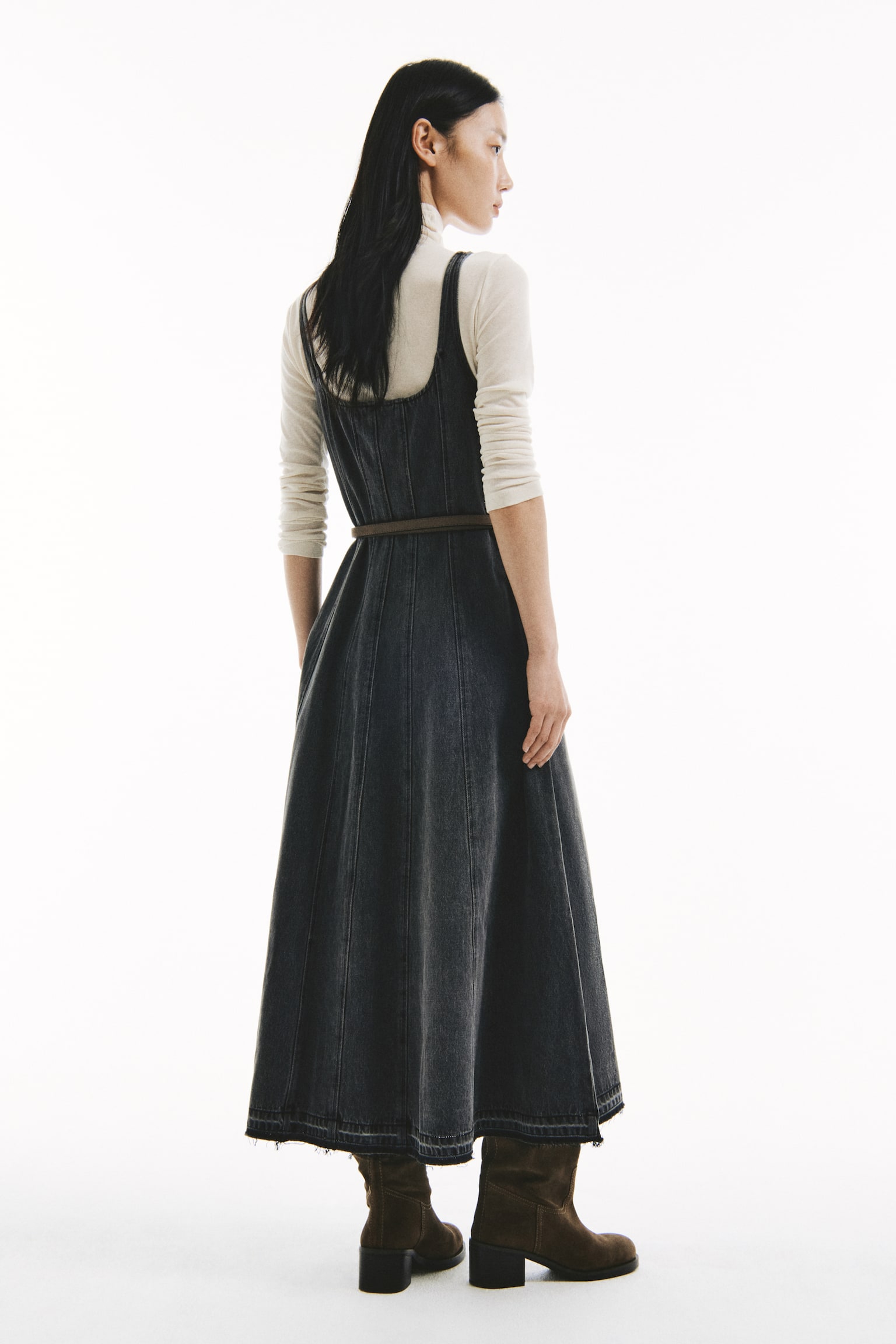 傘襬丹寧洋裝 - 丹寧灰/丹寧藍 - 4