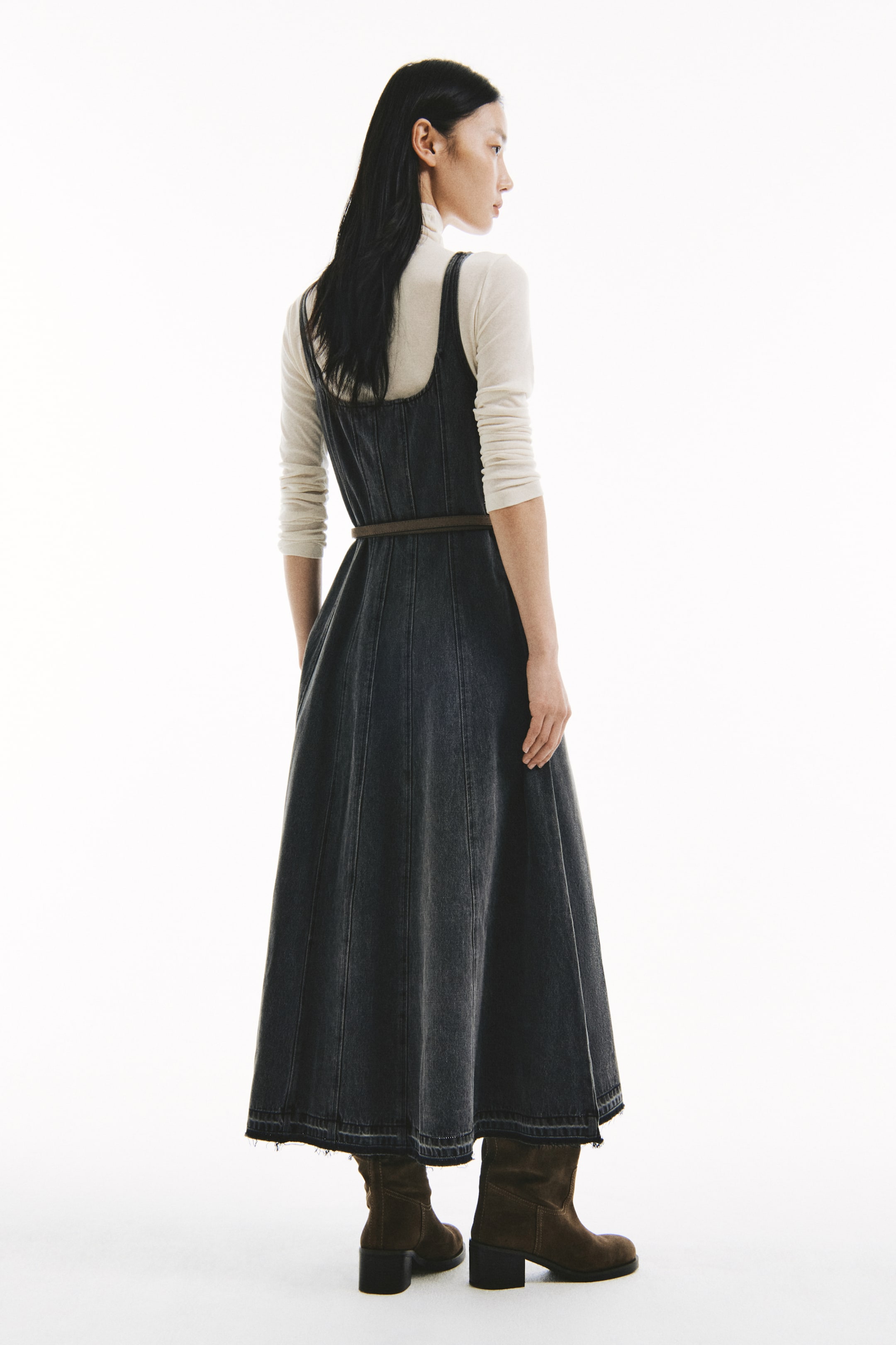 View larger image: Flared-skirt denim dress - Denim grey - Ladies | H&M HK 3