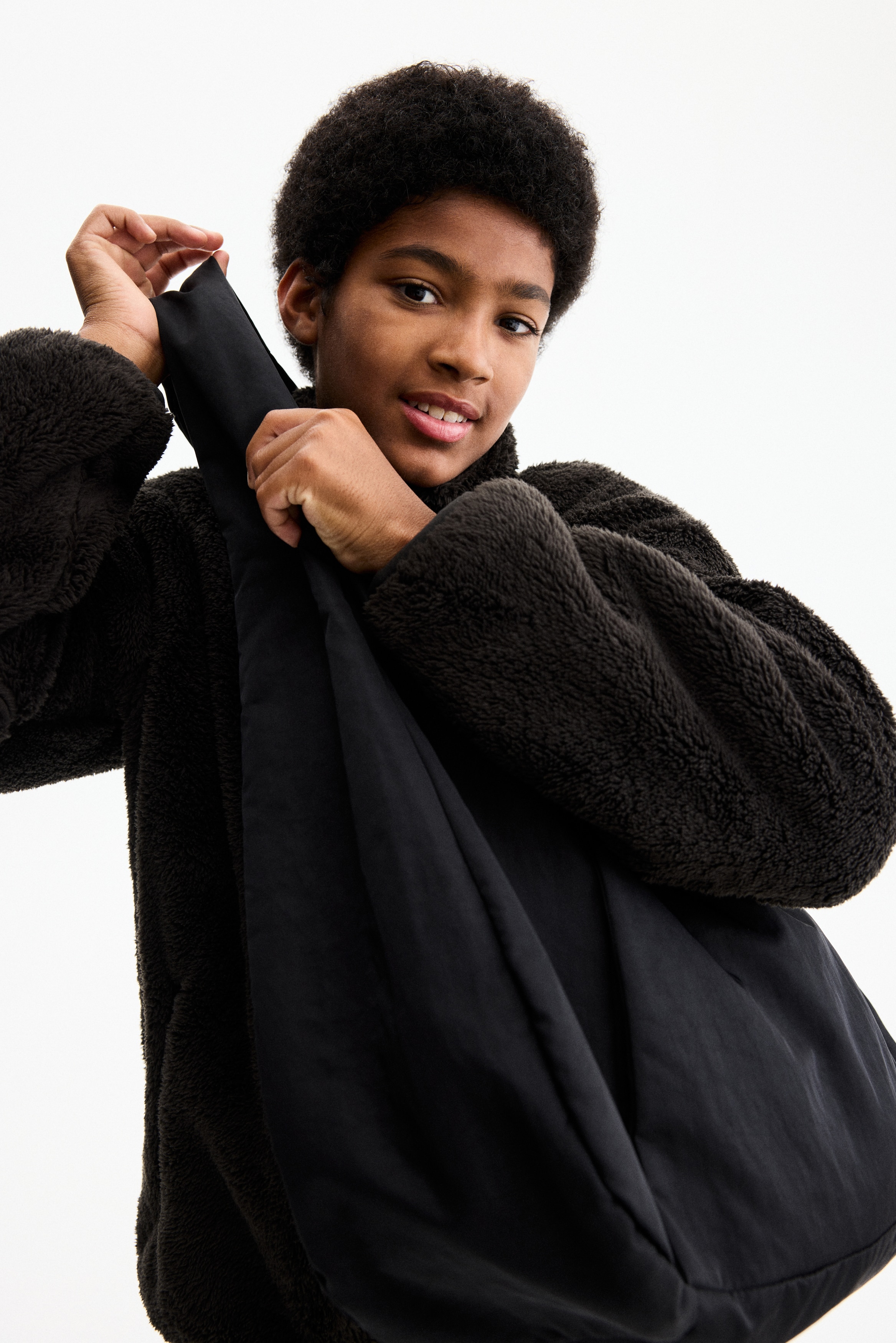 Treningsjakke i pilé - Sort/Mørk grå/Syrin