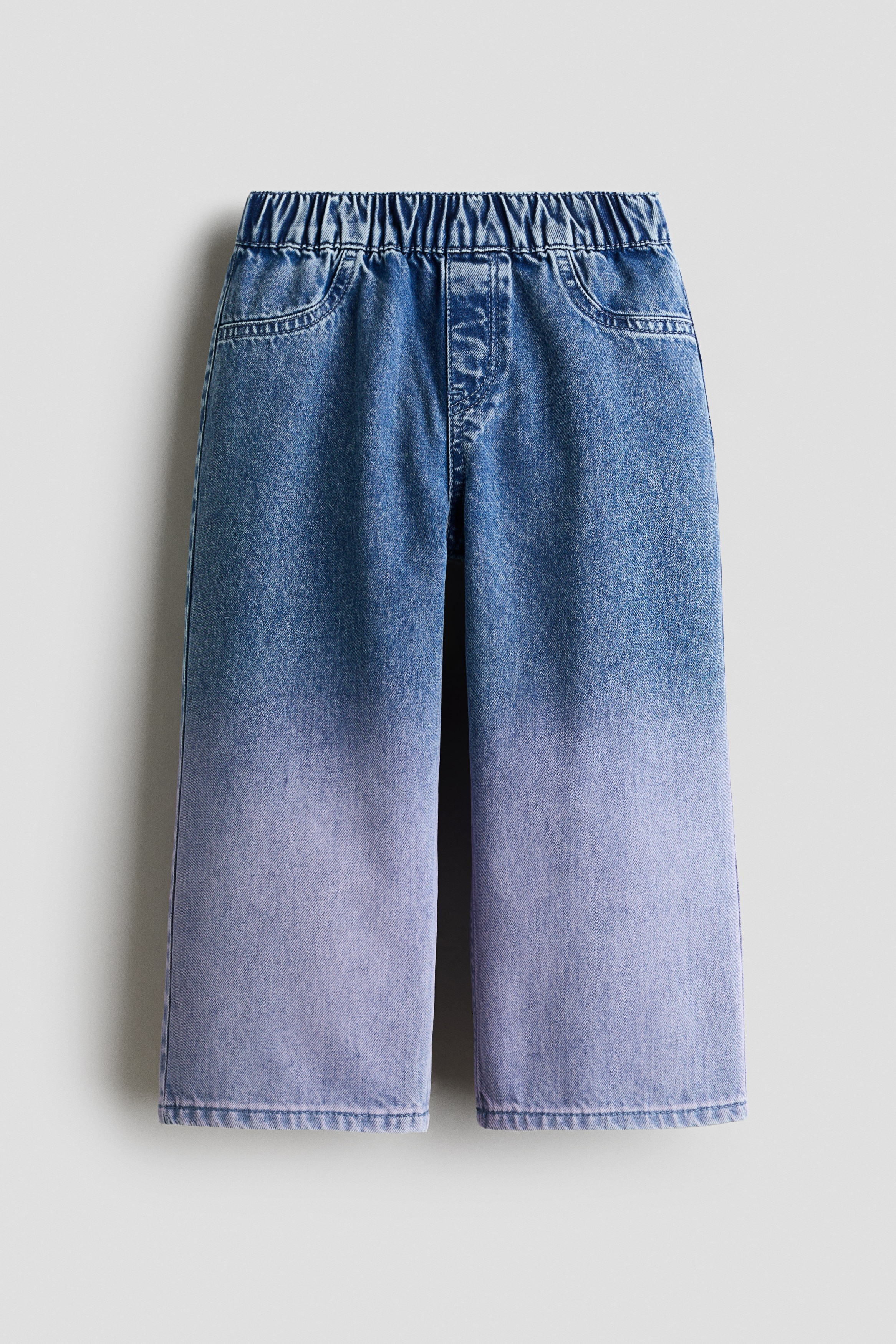 Wide-leg denim joggers - Denim blue/Light purple