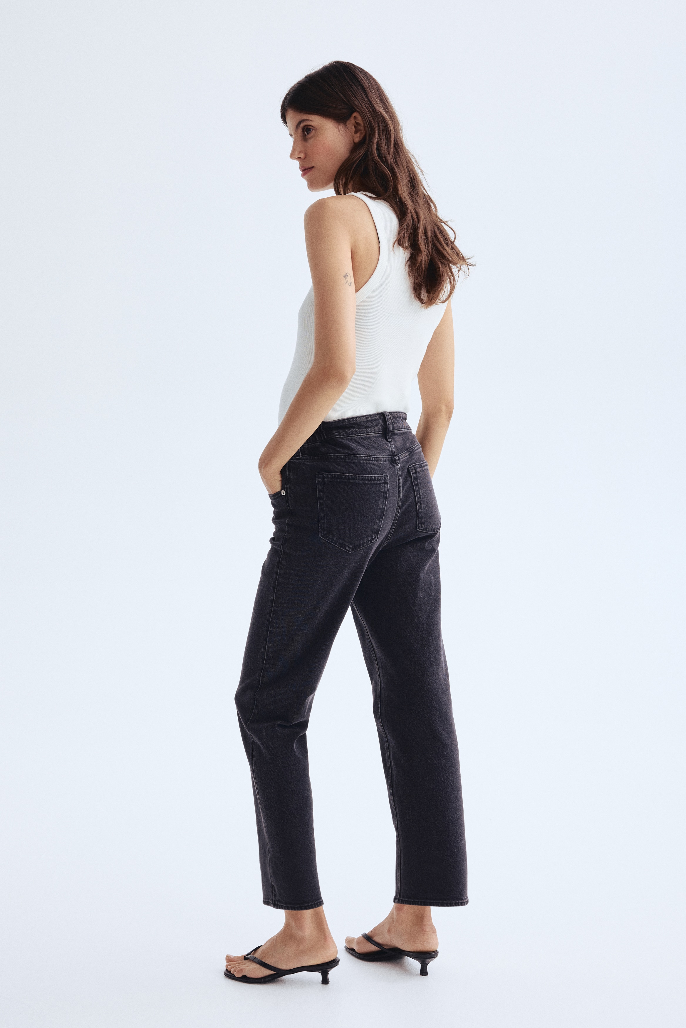 e＊mama MAMA Before & After Straight Low Ankle Jeans - Niebieski