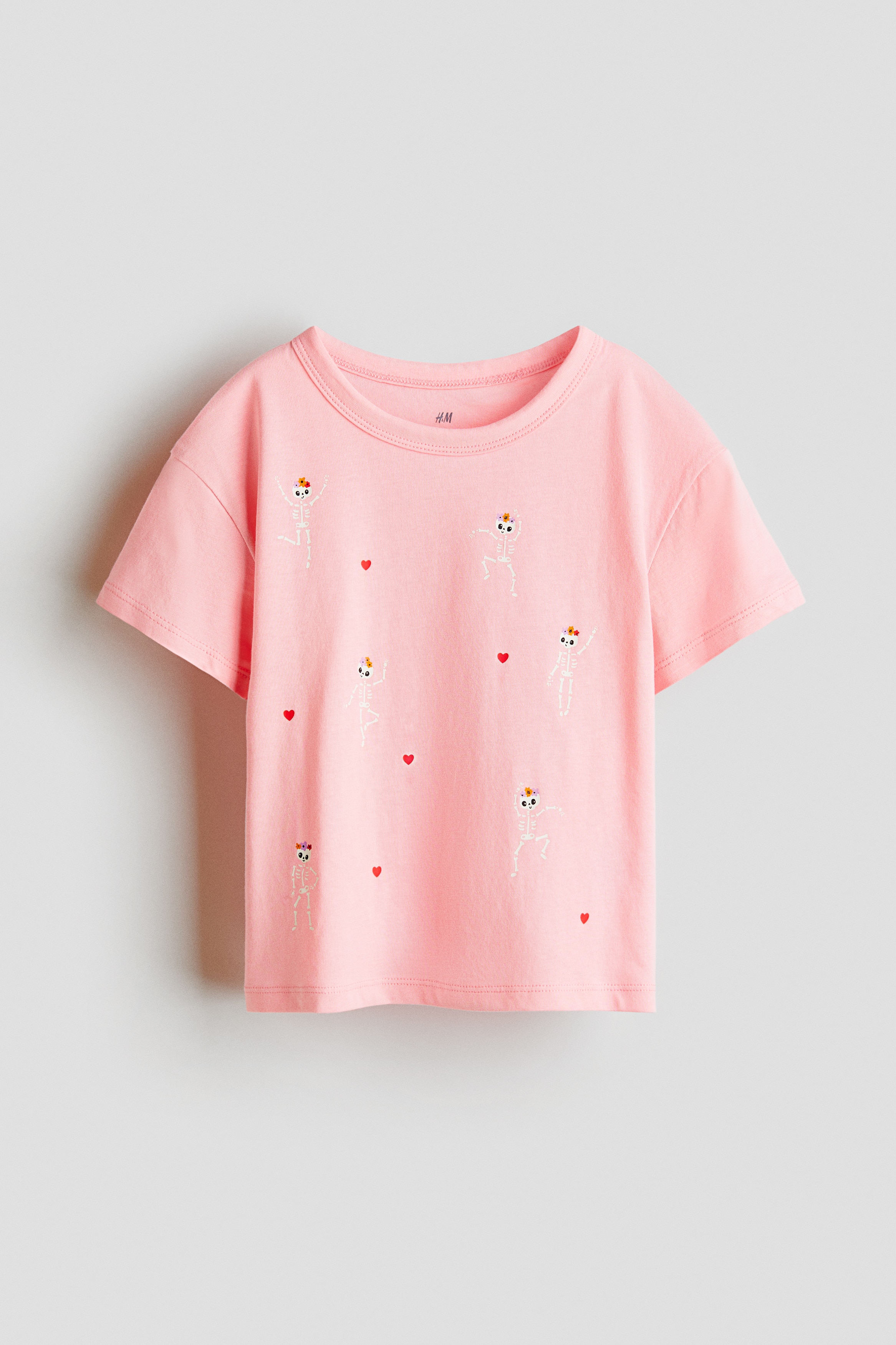 Printed Cotton T-Shirt - Pink/patterned - Kids | H&M US