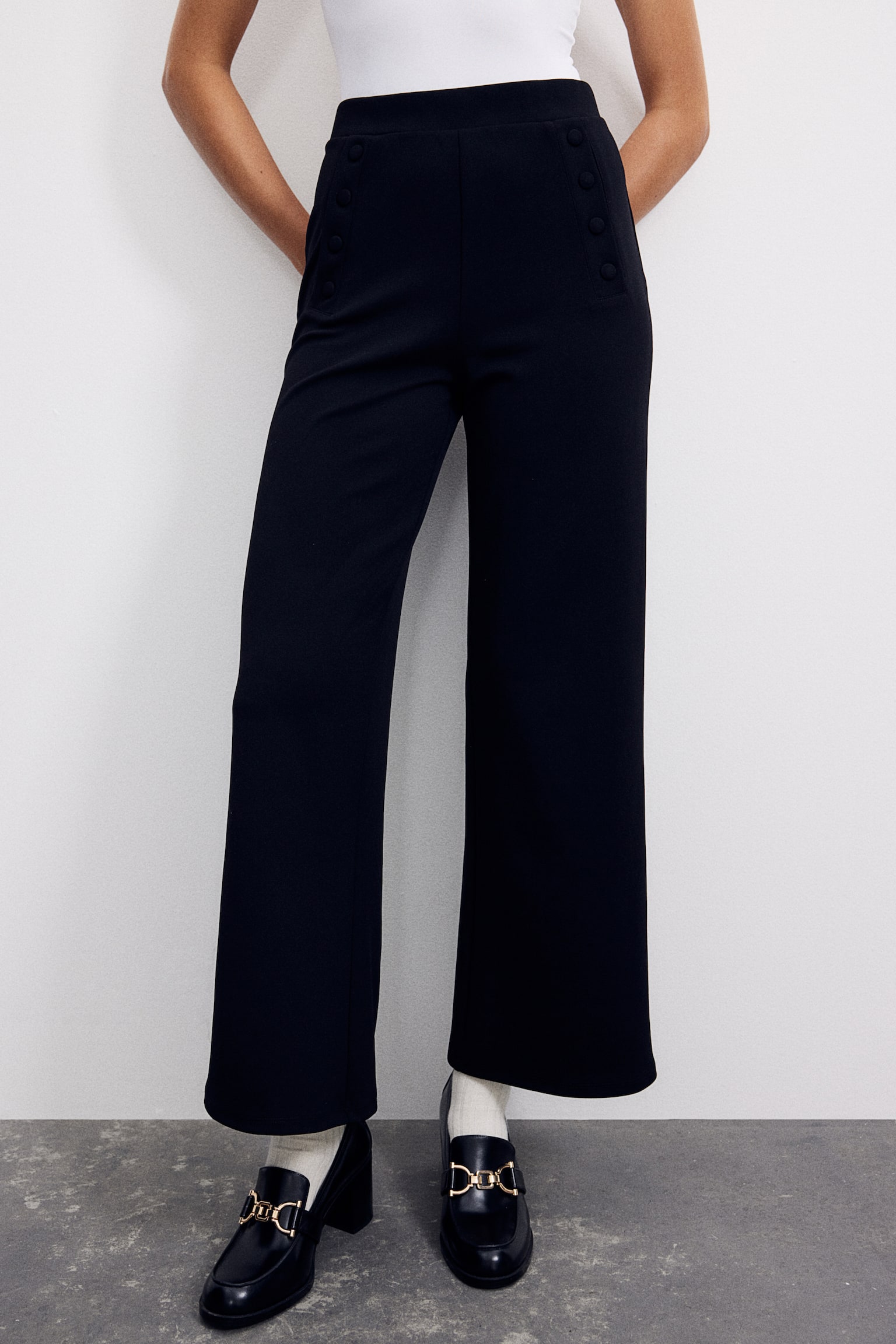 Button-front trousers - Black/Black/Navy blue/Dark grey/Black - 1