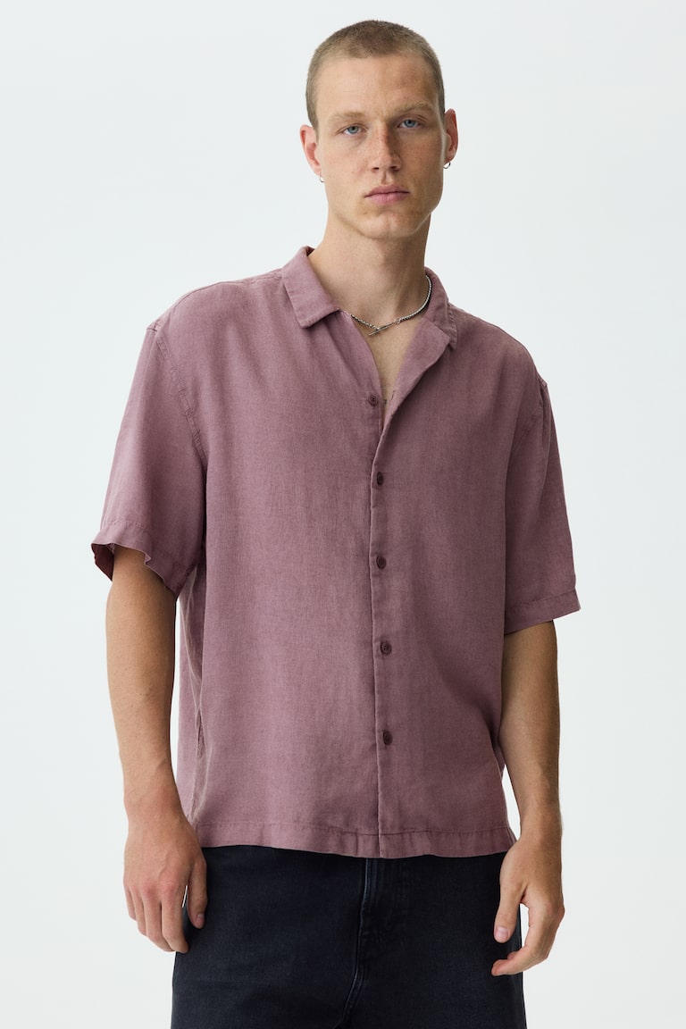 Letnja košulja od mešavine lana Relaxed Fit