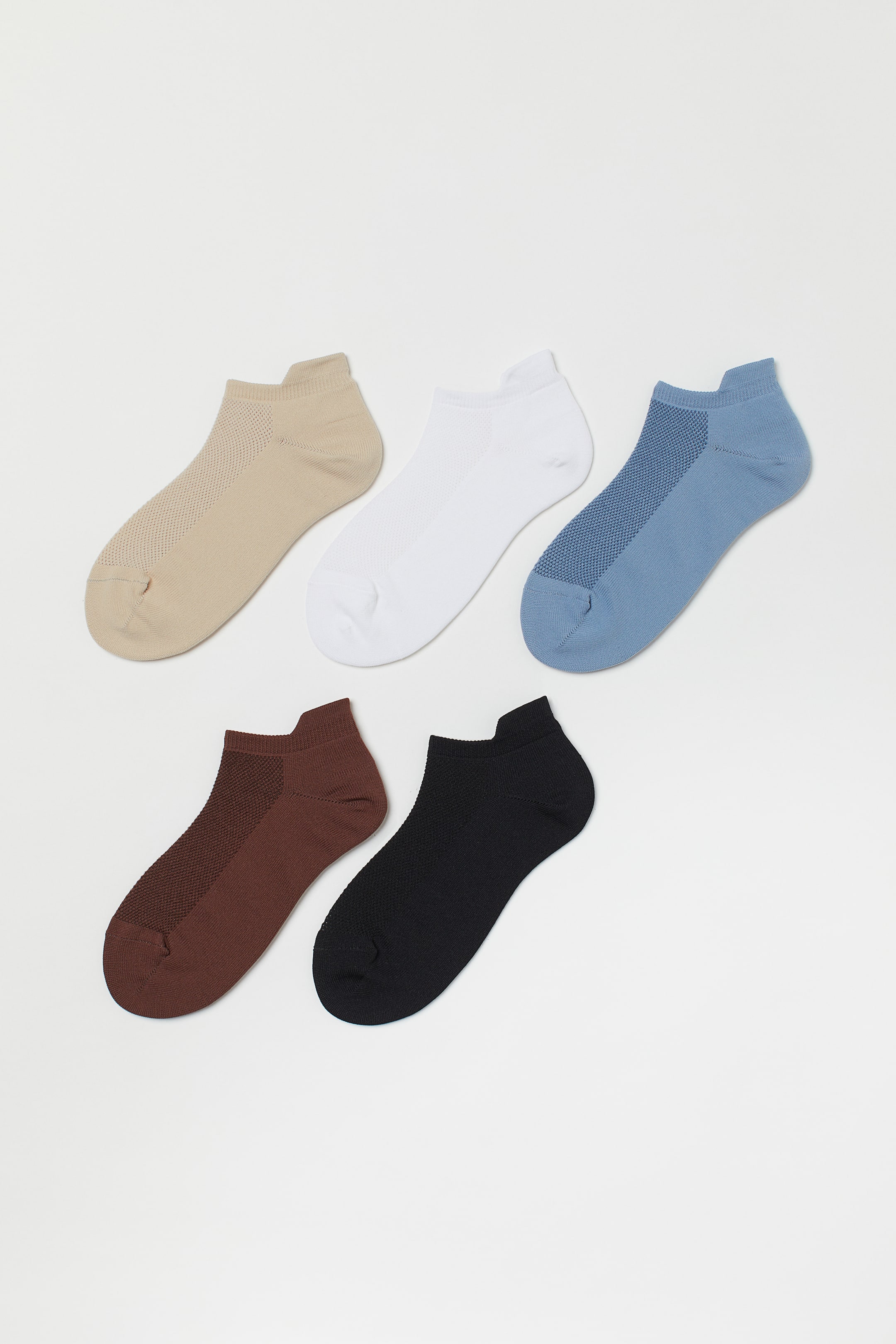 查看大圖: 5雙入運動襪 - 米色/白色/深咖啡色 - Ladies | H&M 1