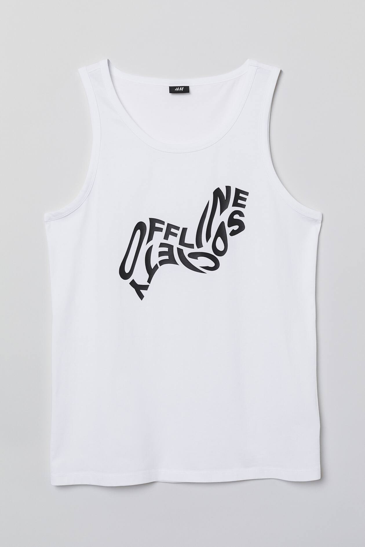 Cotton jersey vest top - Sleeveless - White - Men | H&M GB