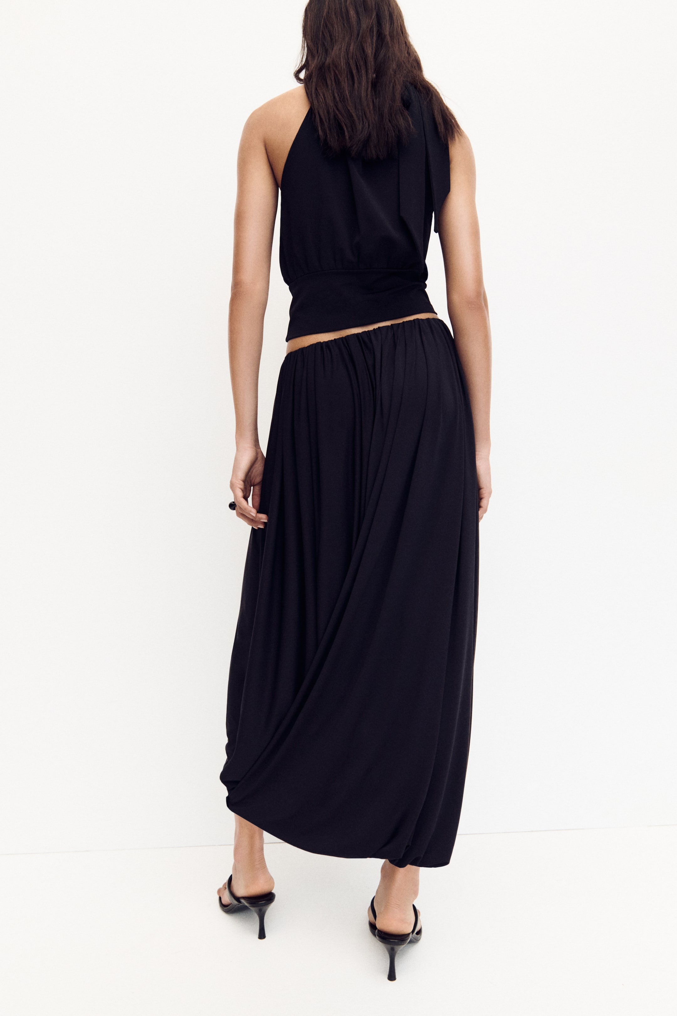 Bubble-Hem Maxi Skirt
