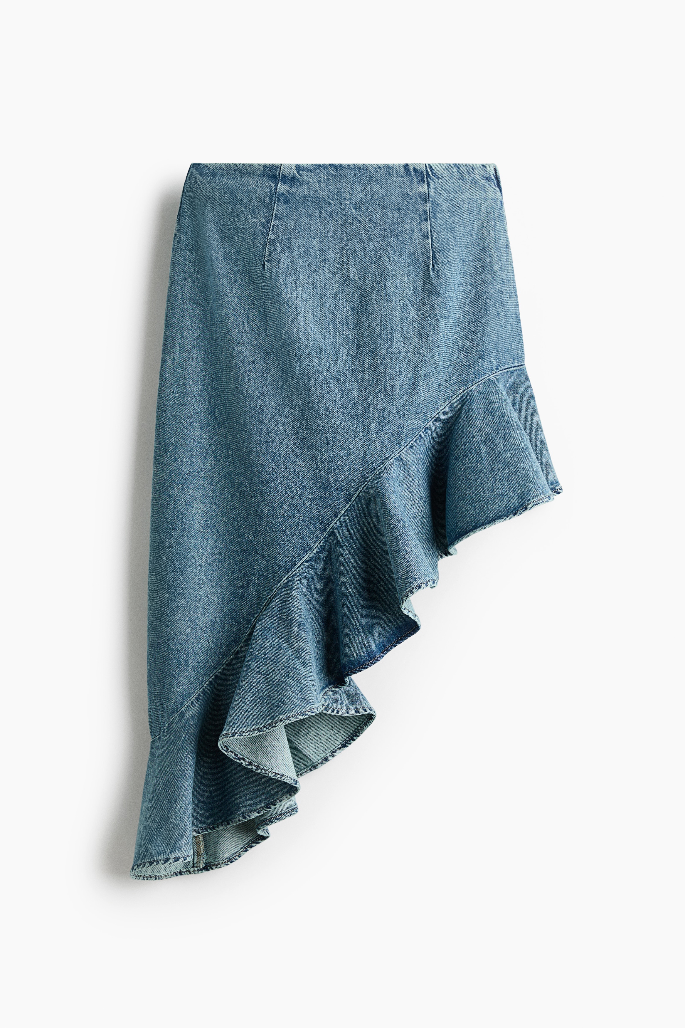 Asymmetric denim skirt - Light denim blue/Dark denim grey