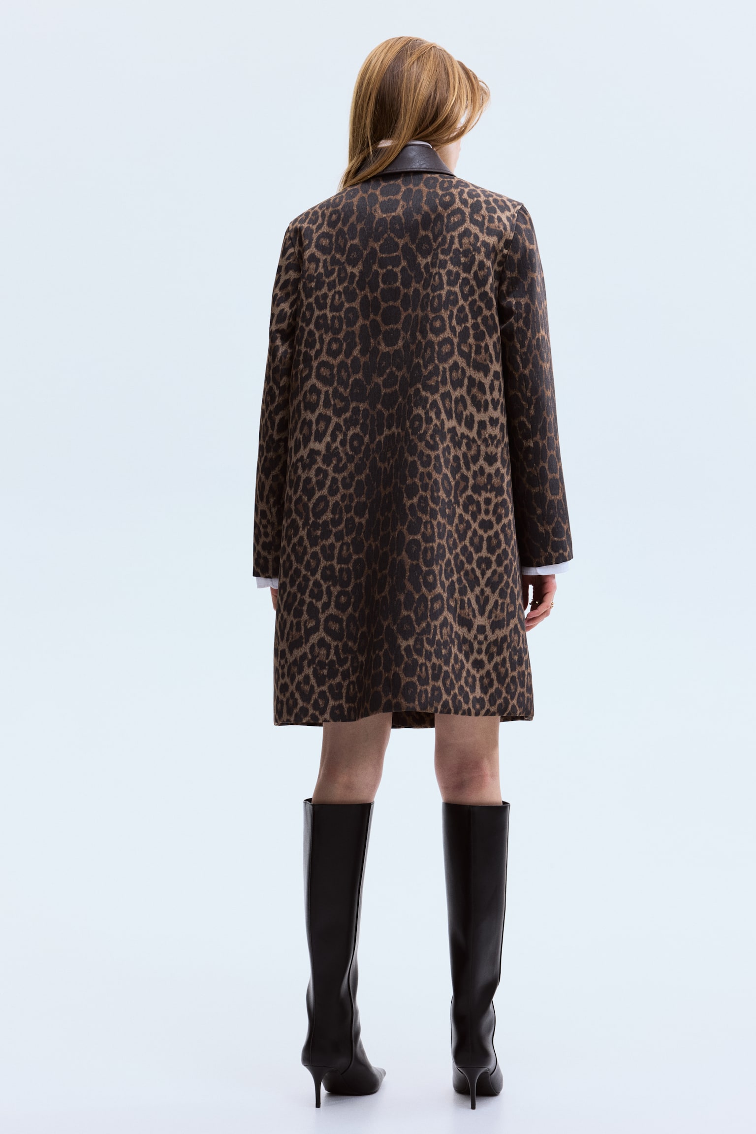 Twill car coat - Brown/Leopard print - 4