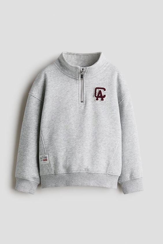 Детские худи H&M Half-Zip Brushed-Inside Sweatshirt