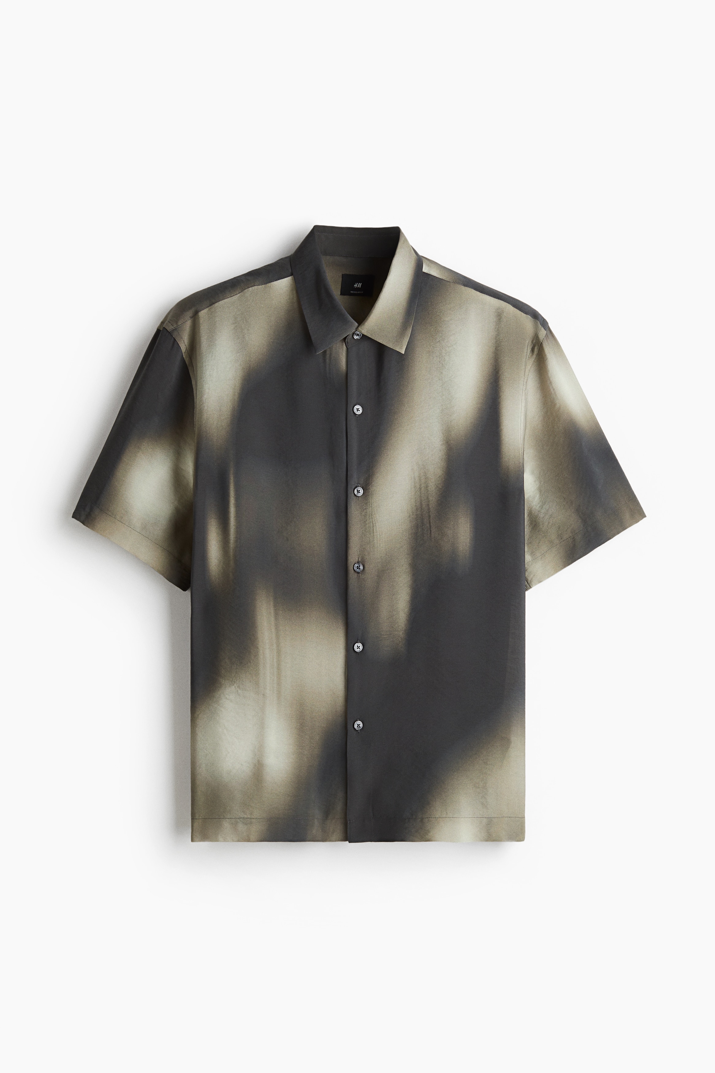 Regular Fit Modal Blend Resort Shirt - Dark grey/Pattern