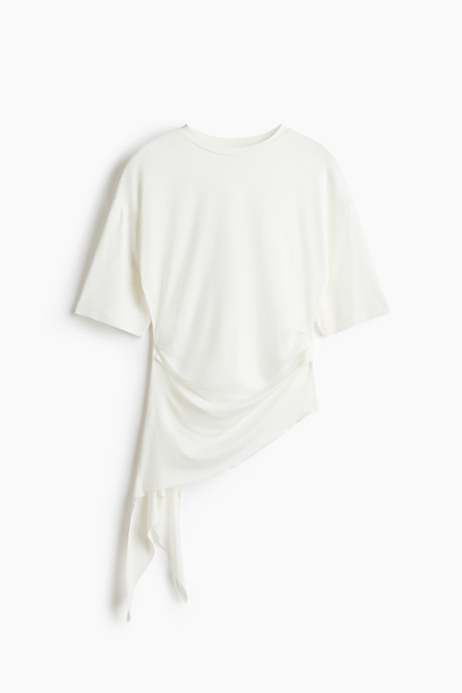 Draped-Panel Modal Top - White - 1