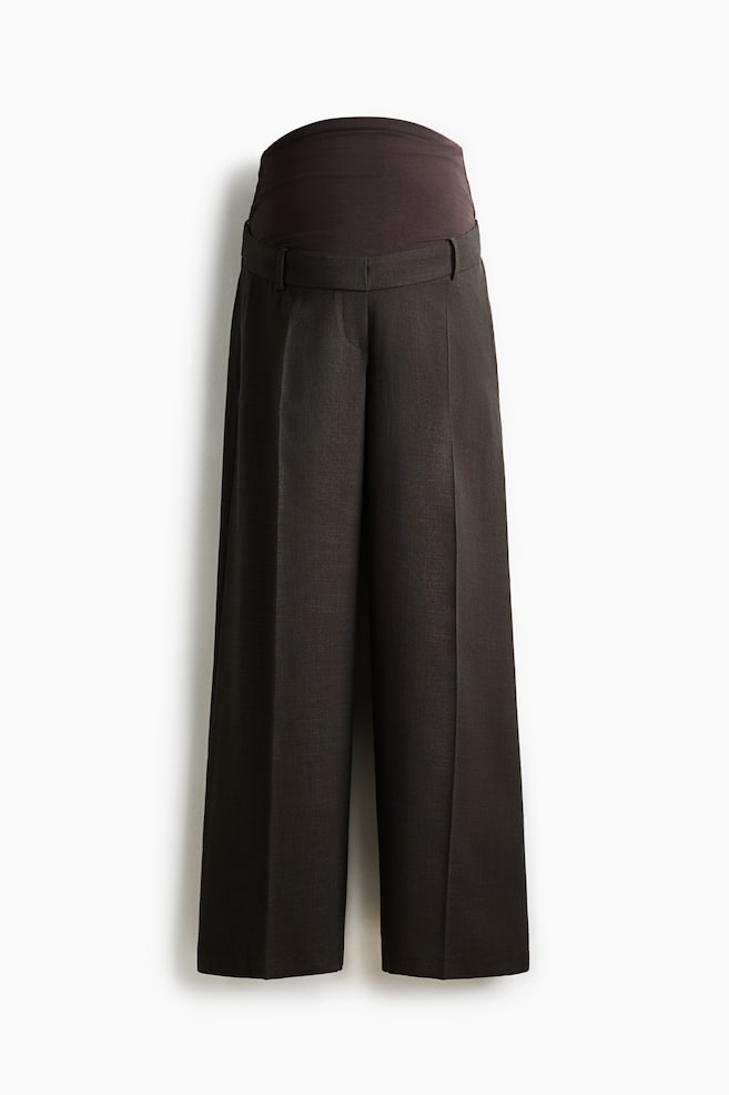 MAMA Wide-Leg Dress Pants - Dark brown/Cream/Light beige - 1