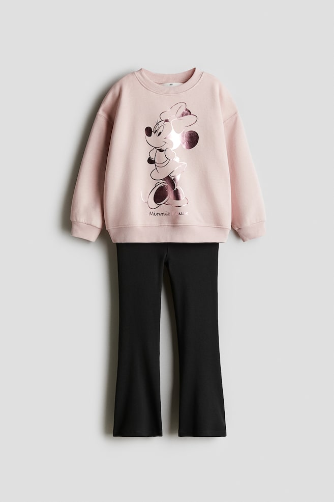 Zweiteiler mit Sweatshirt und Leggings - Hellrosa/Minnie Maus - 1