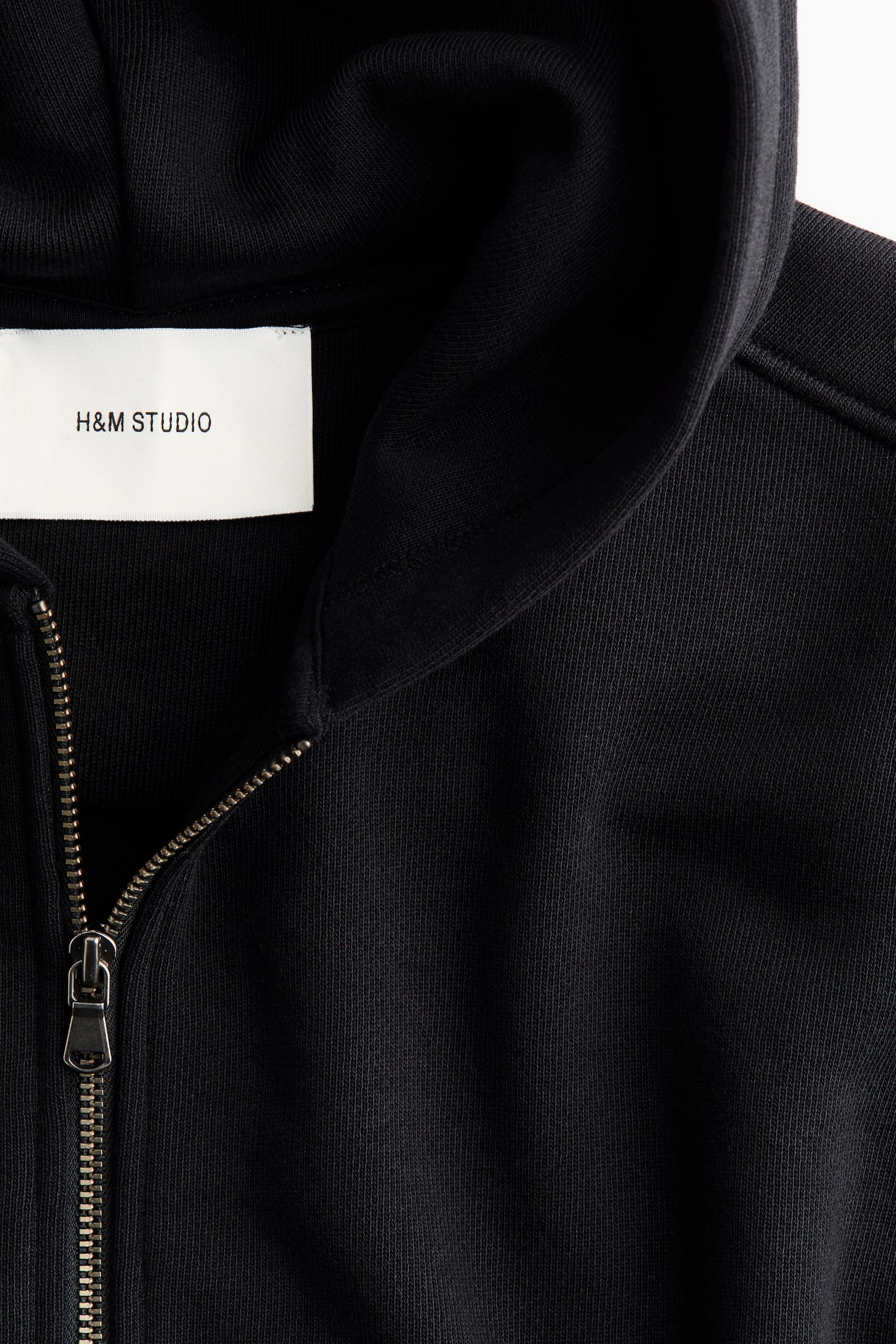 Женская куртка H&M Hooded Cotton Sweatshirt, цвет: Чёрный — фото 6