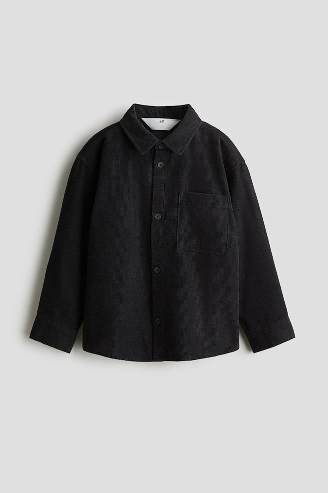 Cotton Corduroy Shirt - Black/Khaki green - 1