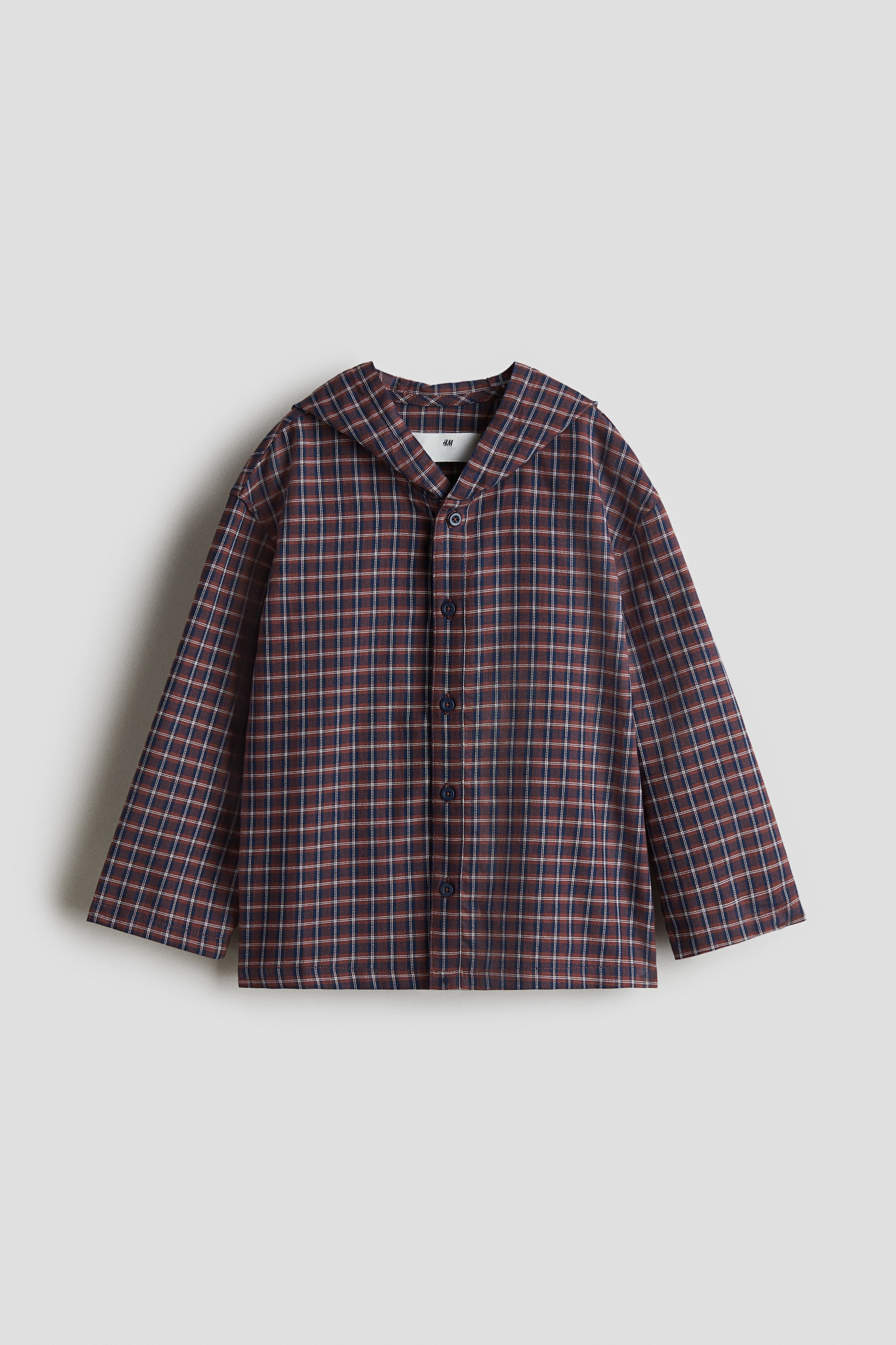Cotton twill overshirt - Blue/Checked/Dark blue/Checked