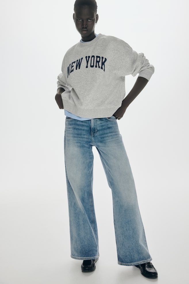 Oversized Sweatshirt-Light gray/New York - 5