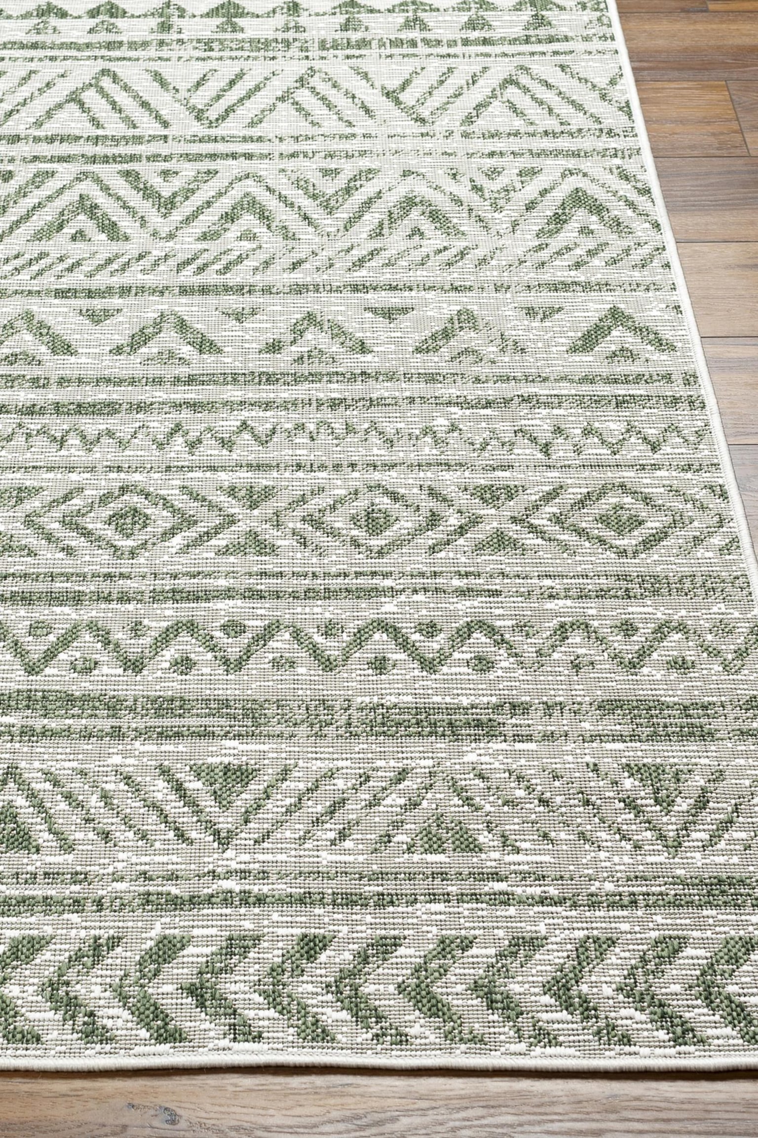 Diksha In- /outdoor Area Rug - Green, Ivory - 5