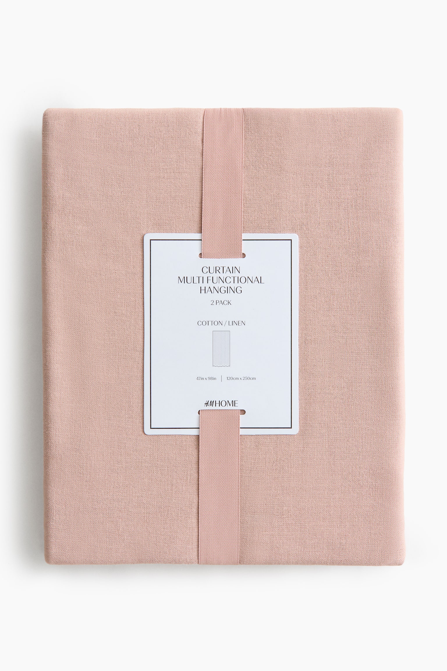 Набір із 2 штор на основі льону - Приглушений рожевий/Білий/Бежевий/Бежевий/Шавлієвий/Світло-блакитний - 4