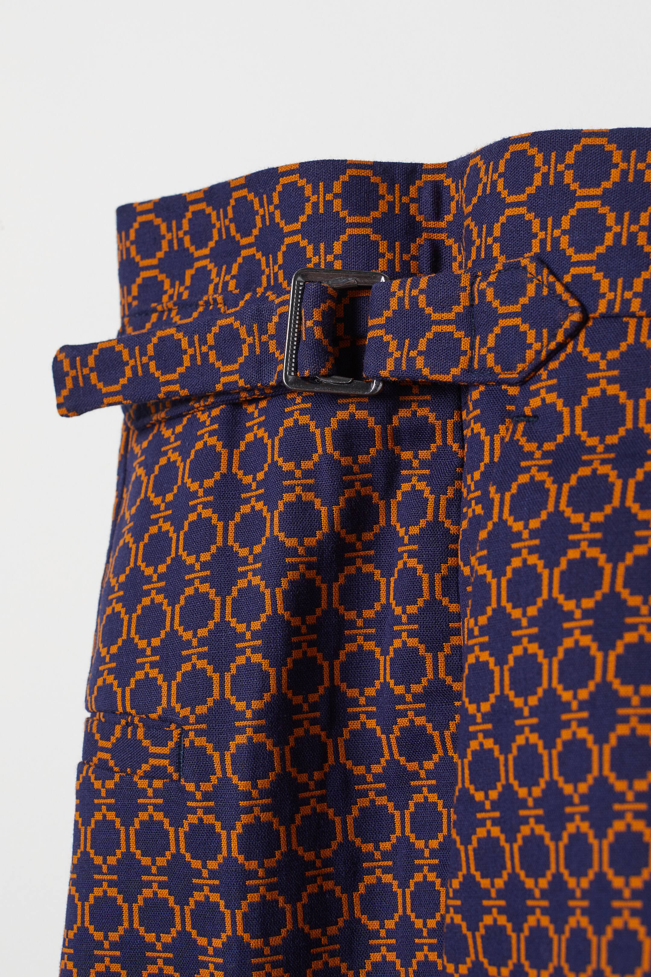 View larger image: Jacquard-weave city shorts - Dark blue/Yellow patterned - Men | H&M GB 2