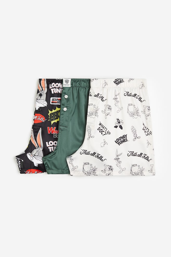 3-pack satin boxers - Green/Looney Tunes - 1