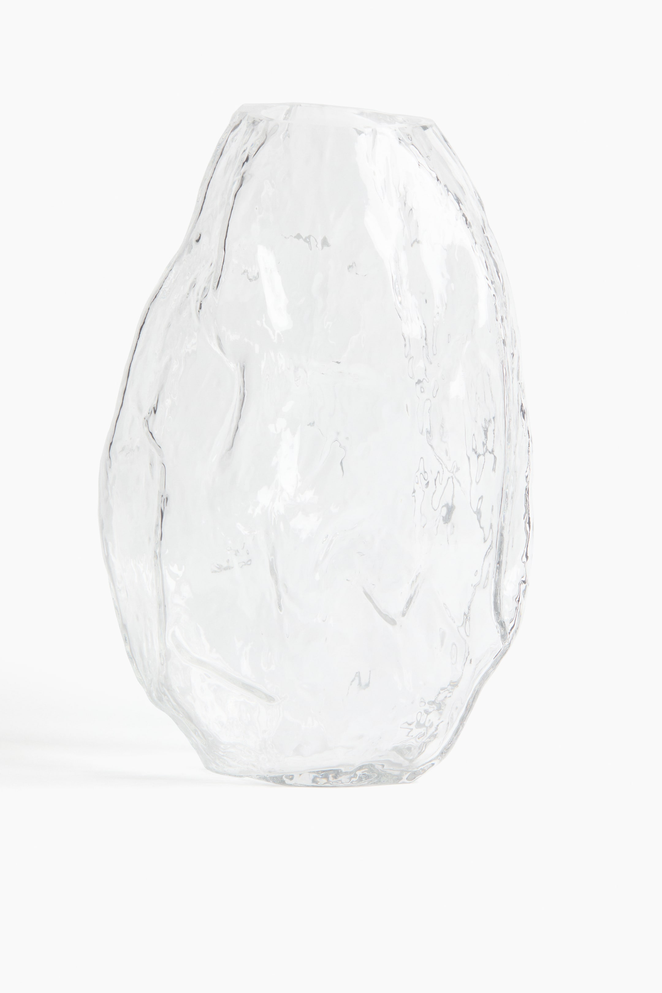 Très grand vase texturé en verre