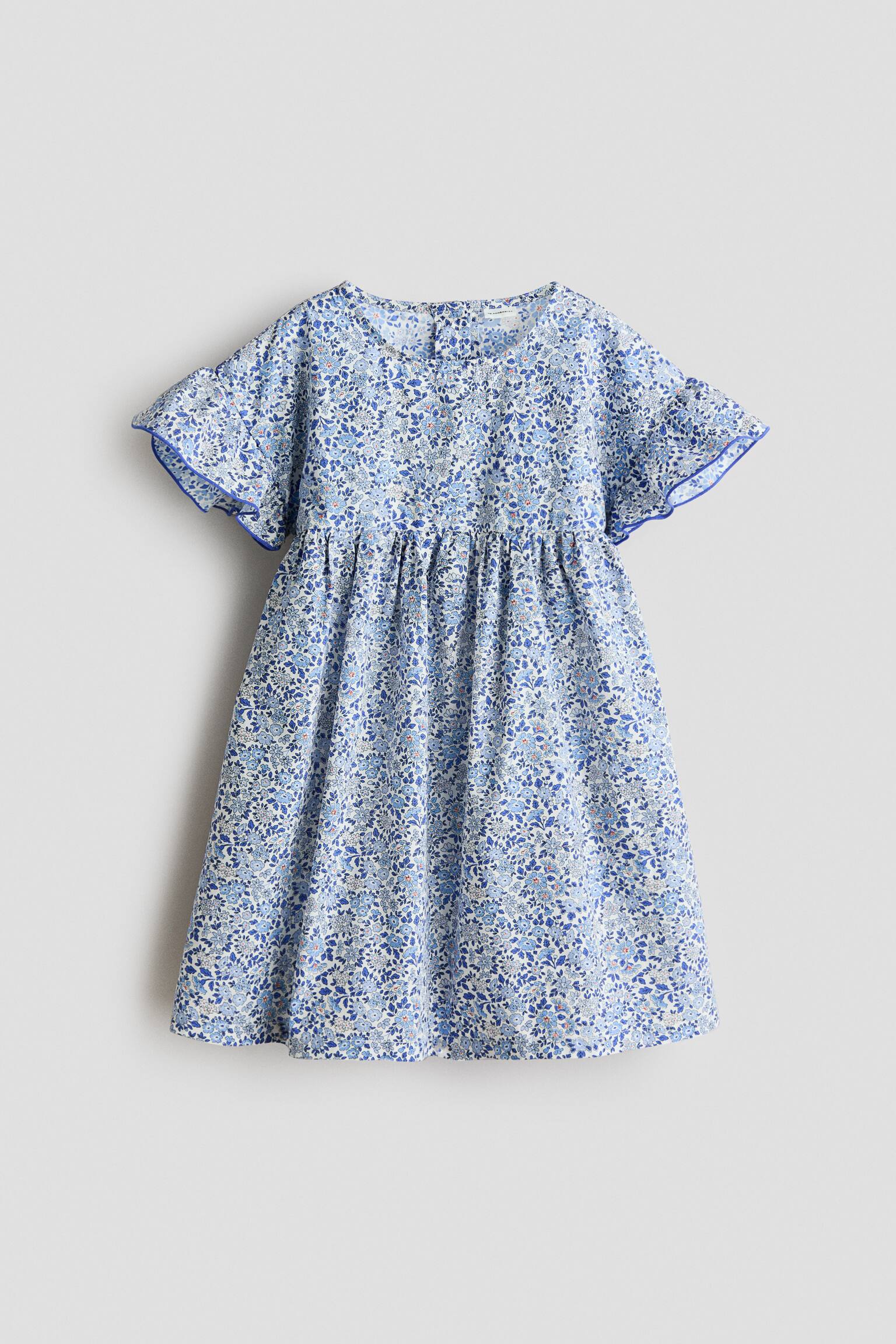 Printed cotton dress - Blue/Floral - 1