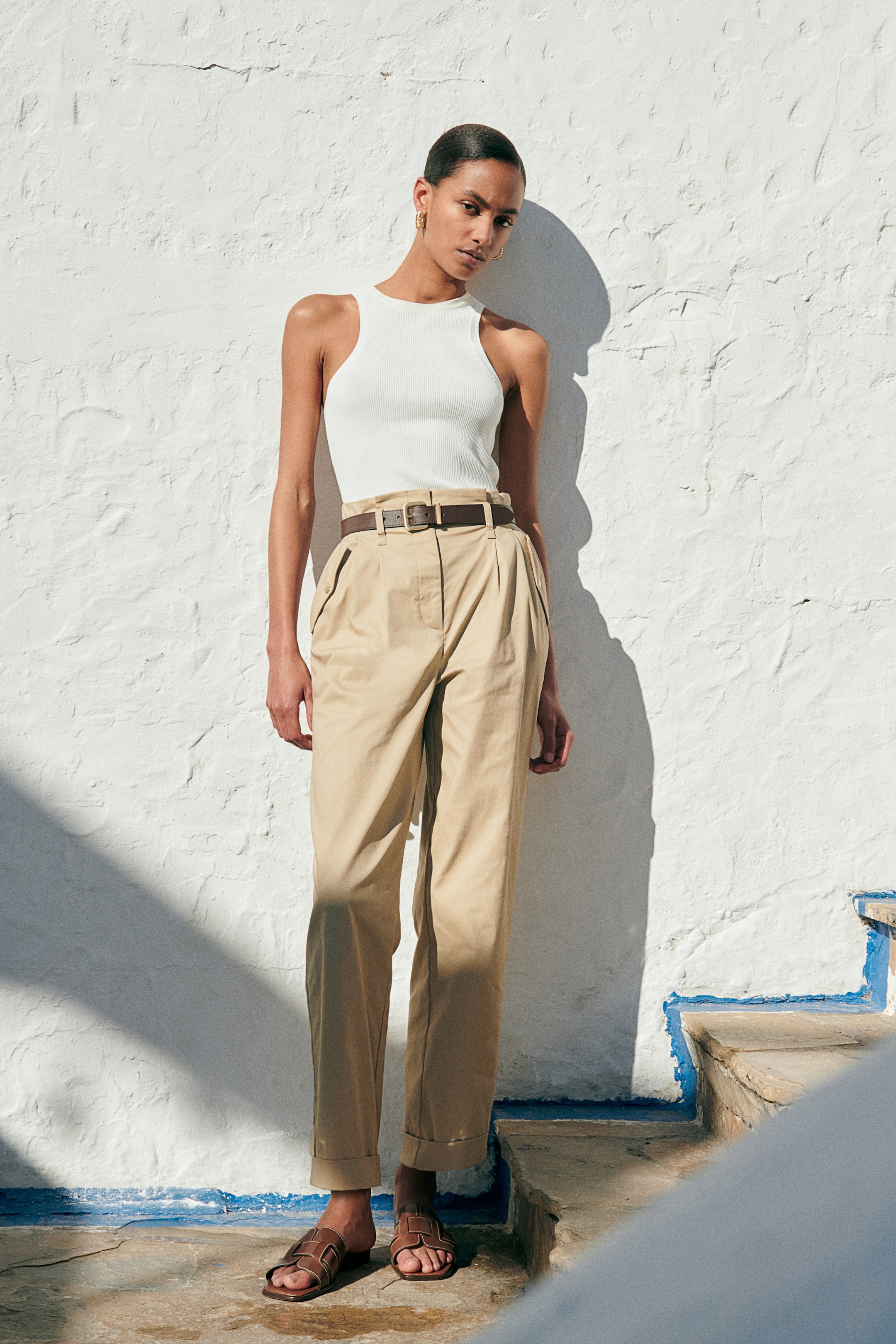 Paper Bag Pants with Belt