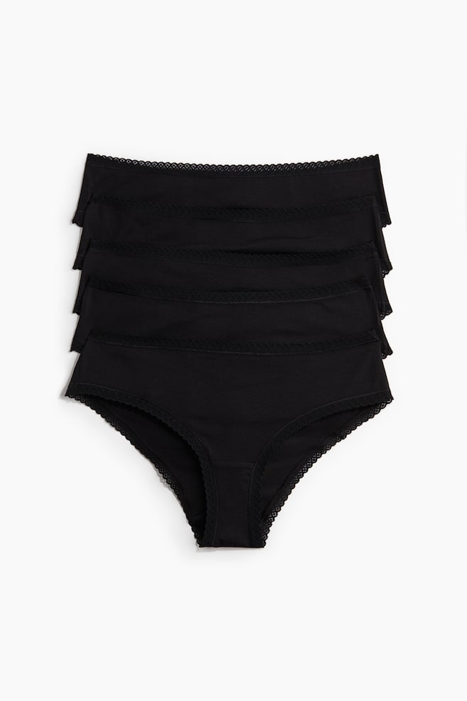 Pack de 5 bragas Hipster de algodón - Negro/Negro/Rosa empolvado/Rayas crema/Azul oscuro/Floral azul claro/Rosa claro/Floral crema/Verde claro/Blanco - 1